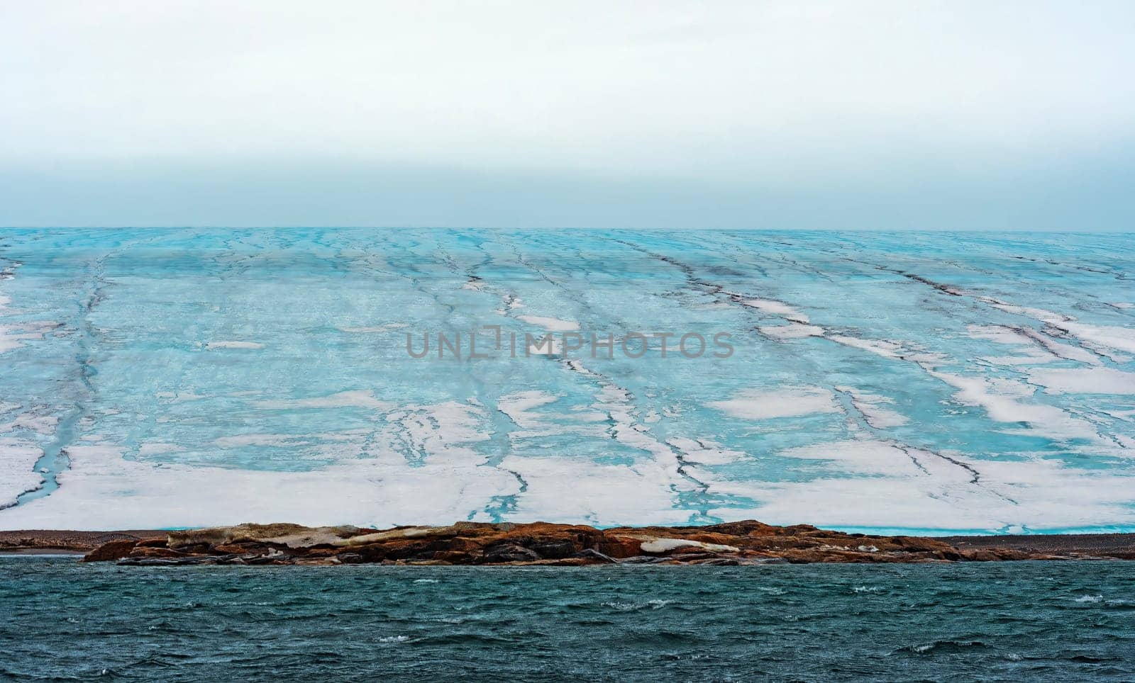 Massive Glacier Tapering Down to the Coast on Besselsbreen in the Svalbard Islands