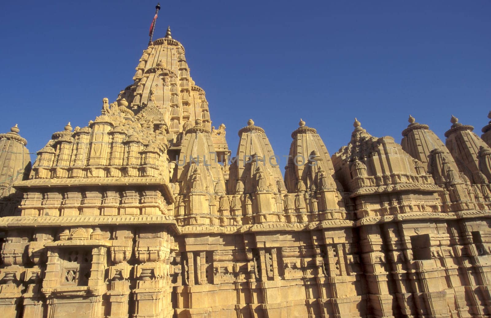 The Jain Temple in the Jaisalmer Fort in the city of Jaisalmer in the Province of Rajasthan in India.  India, Jaisalmer, January, 1998