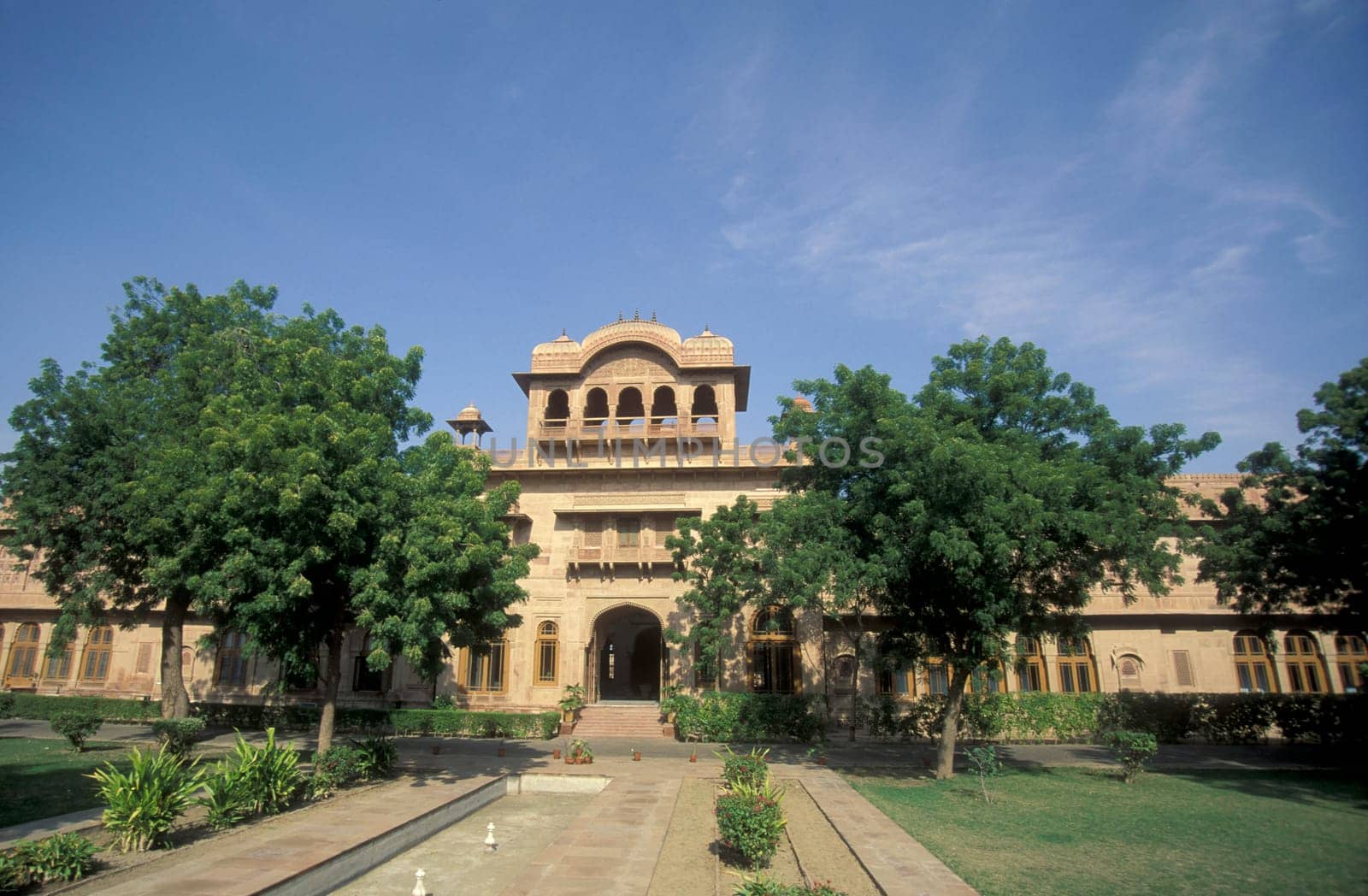 the Lalgarh Palace Hotel in the Town of Bikaner in the Province of Rajasthan in India.  India, Jaisalmer, January, 1998