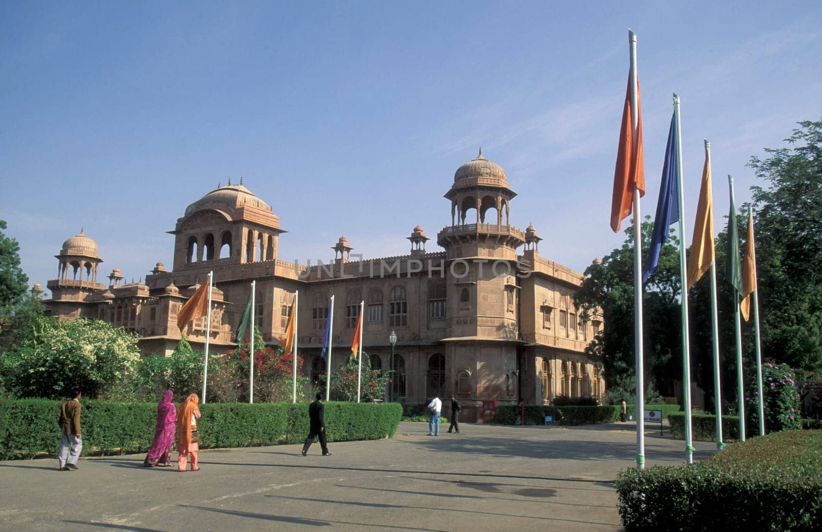 the Lalgarh Palace Hotel in the Town of Bikaner in the Province of Rajasthan in India.  India, Jaisalmer, January, 1998