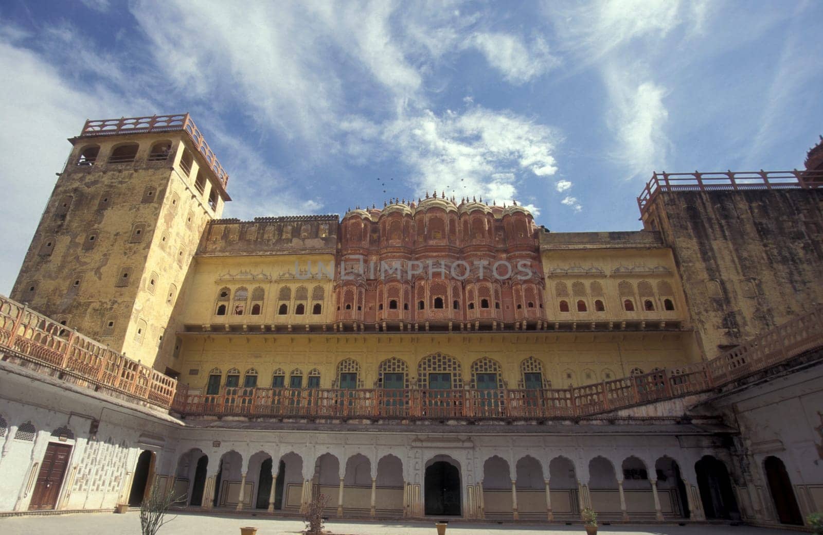 the Jaipur city palace in the City of Jaipur in the Province of Rajasthan in India.  India, Jaipur, January, 1998