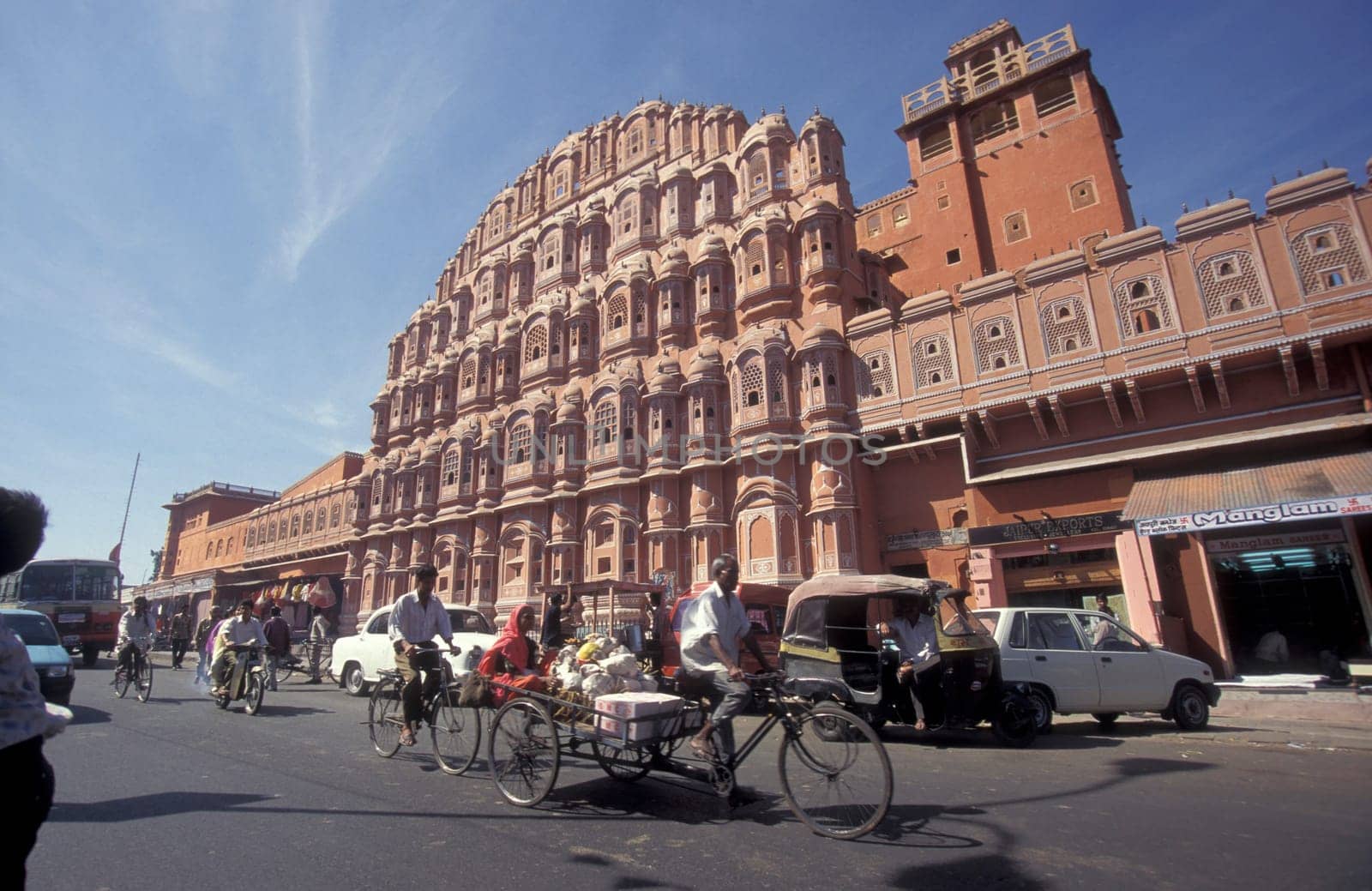 the Jaipur city palace in the City of Jaipur in the Province of Rajasthan in India.  India, Jaipur, January, 1998