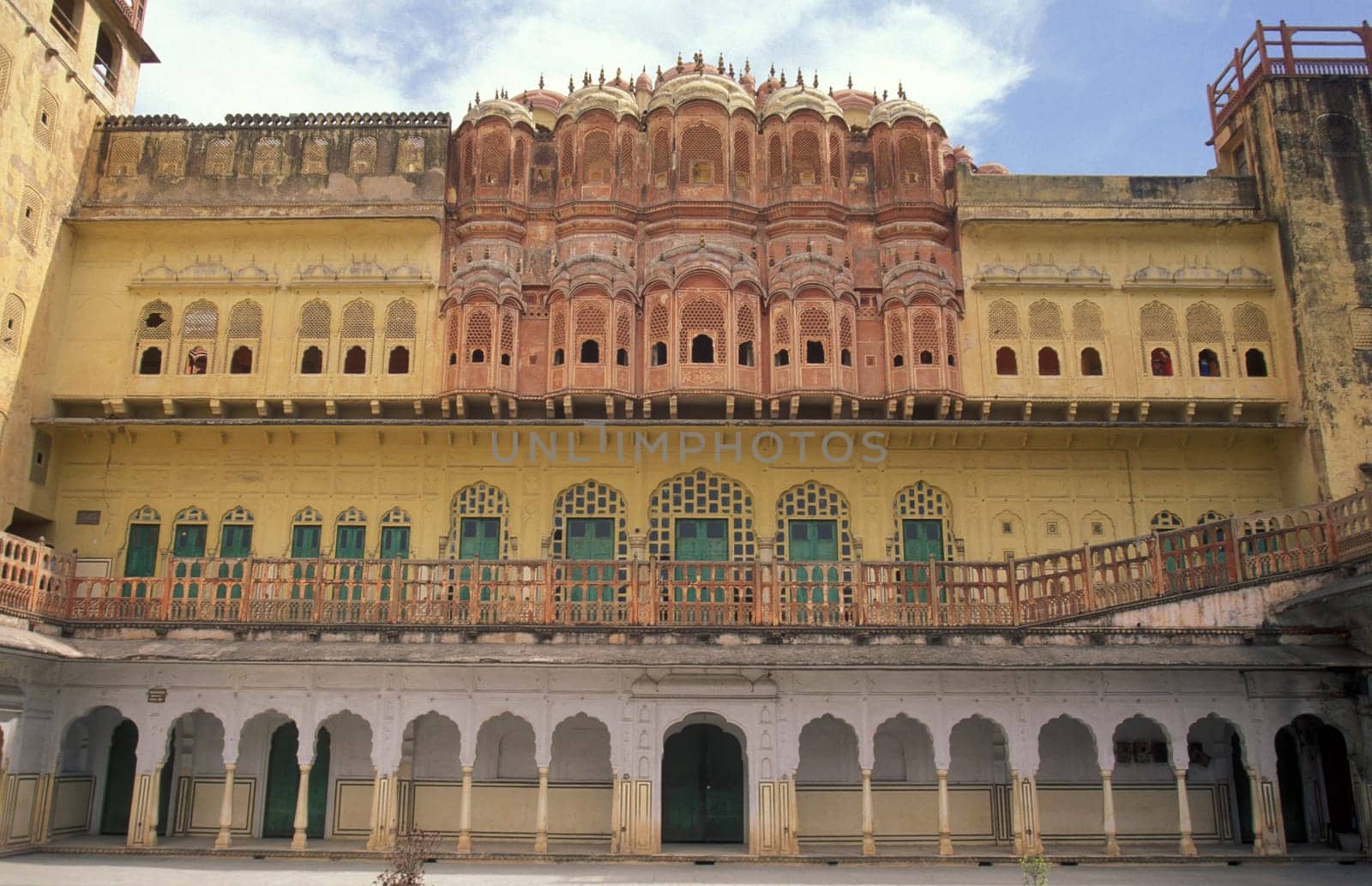 the Jaipur city palace in the City of Jaipur in the Province of Rajasthan in India.  India, Jaipur, January, 1998