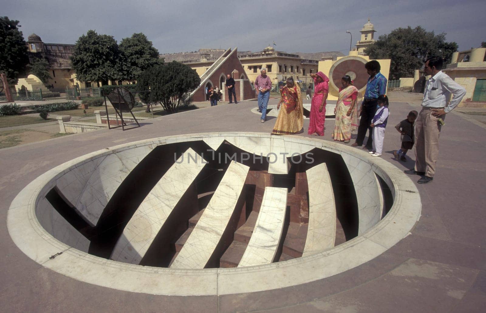 the ancient Jantar Mantar Solar Observatory in the City of Jaipur in the Province of Rajasthan in India.  India, Jaipur, January, 1998