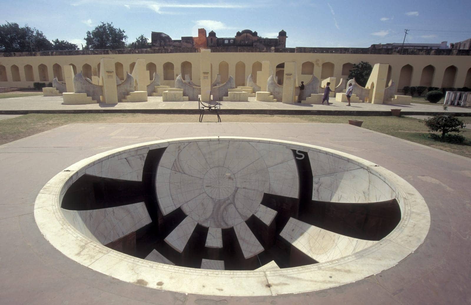 the ancient Jantar Mantar Solar Observatory in the City of Jaipur in the Province of Rajasthan in India.  India, Jaipur, January, 1998