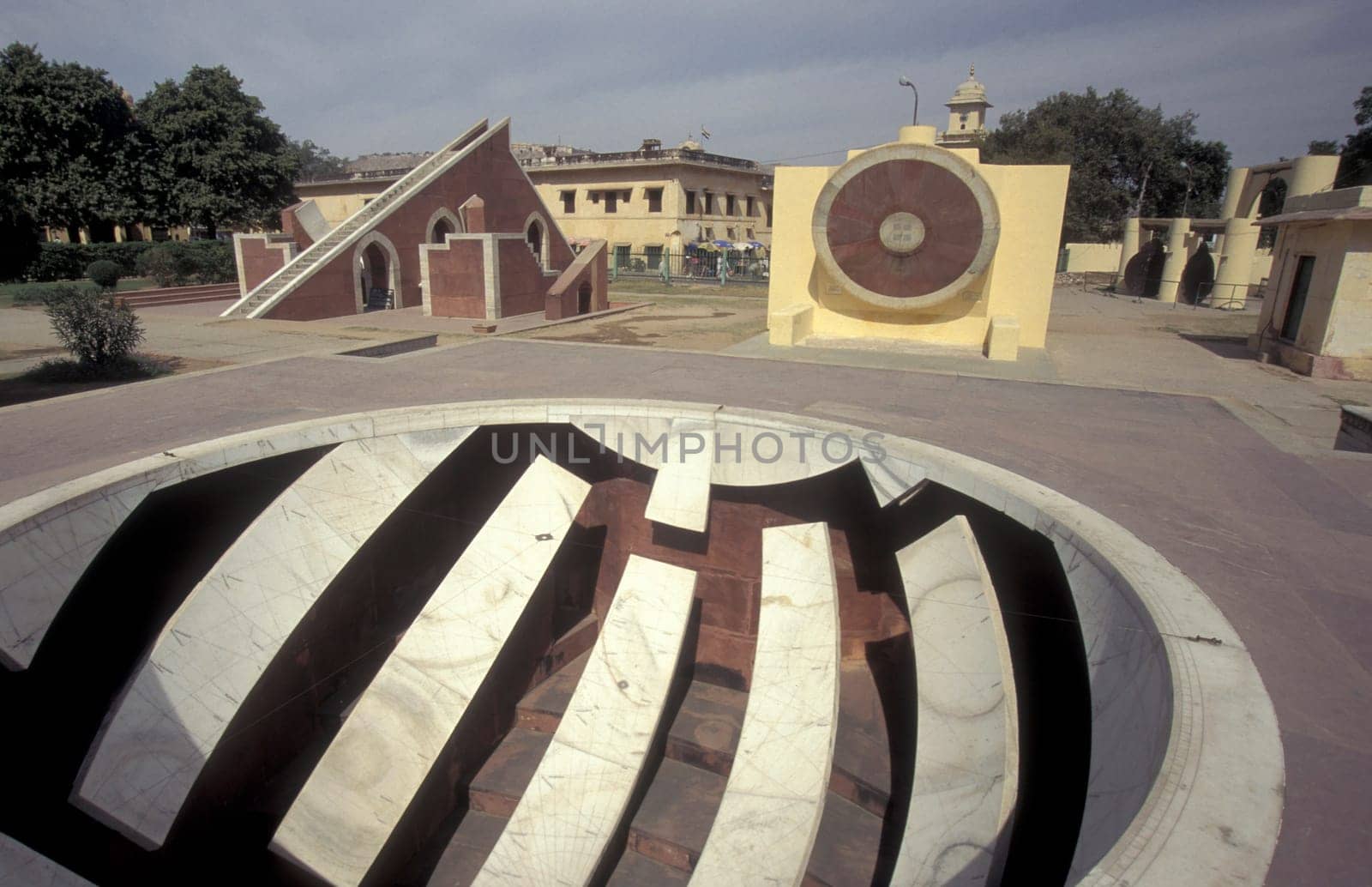 the ancient Jantar Mantar Solar Observatory in the City of Jaipur in the Province of Rajasthan in India.  India, Jaipur, January, 1998