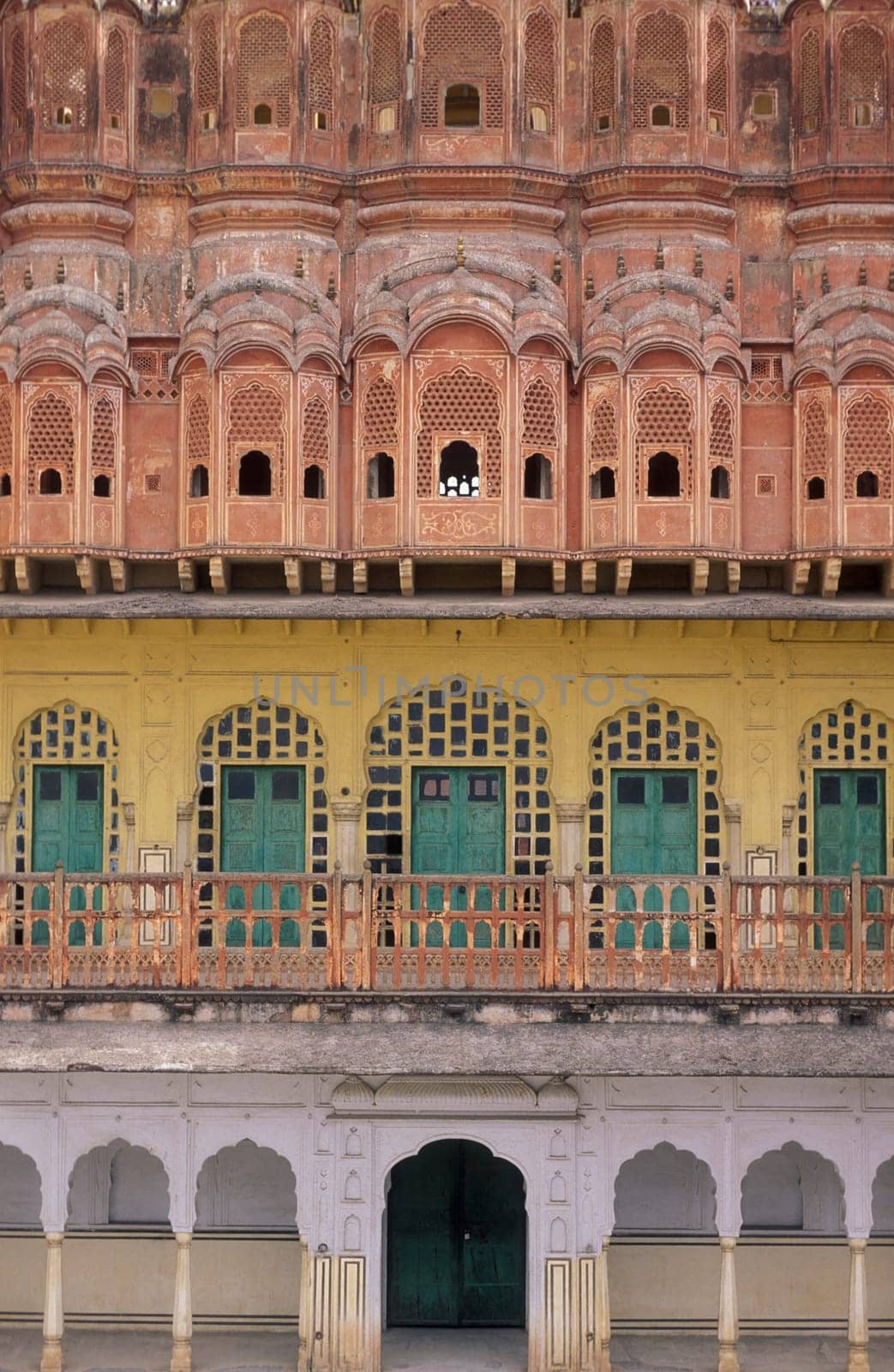 the Jaipur city palace in the City of Jaipur in the Province of Rajasthan in India.  India, Jaipur, January, 1998