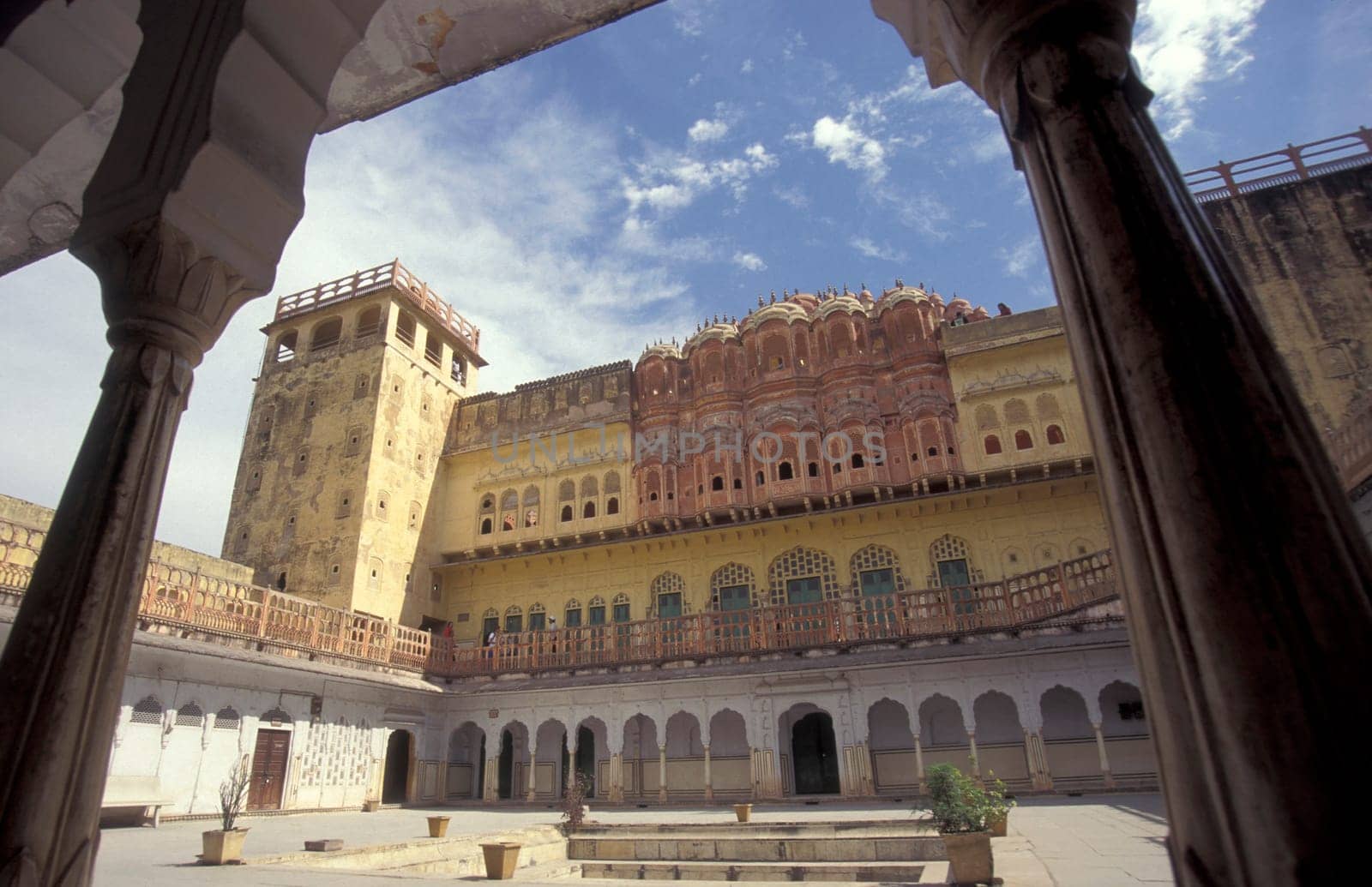 the Jaipur city palace in the City of Jaipur in the Province of Rajasthan in India.  India, Jaipur, January, 1998