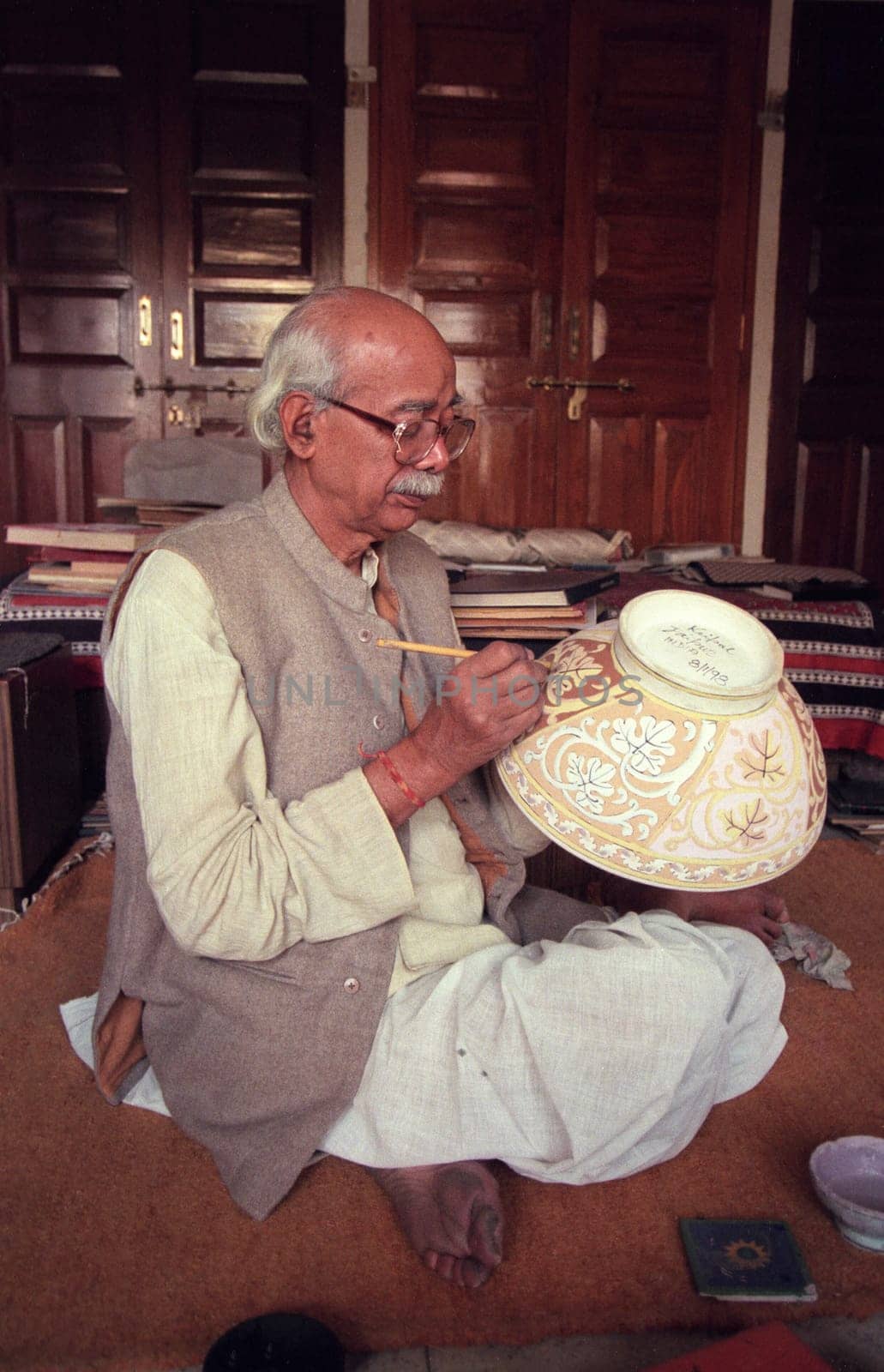 Working People in a Pottery Factory in the City of Jaipur in the Province of Rajasthan in India.  India, Jaipur, January, 1998