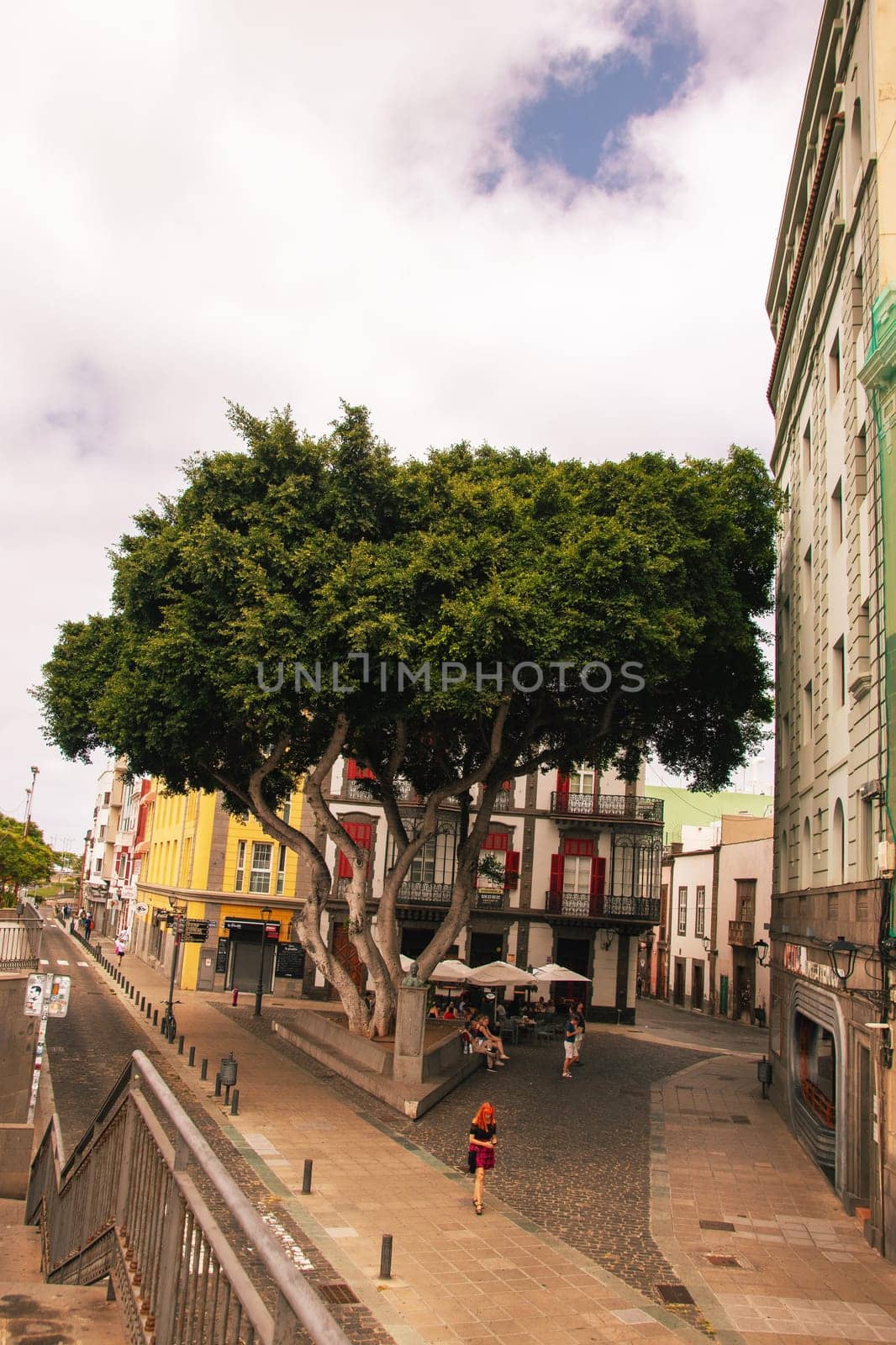 Gran Canaria, Spain, Canary Islands, Las Palmas - Jul 22, 2024. A street cafe in La Vegueta, as the historic old town of Las Palmas de Gran Canaria is called.