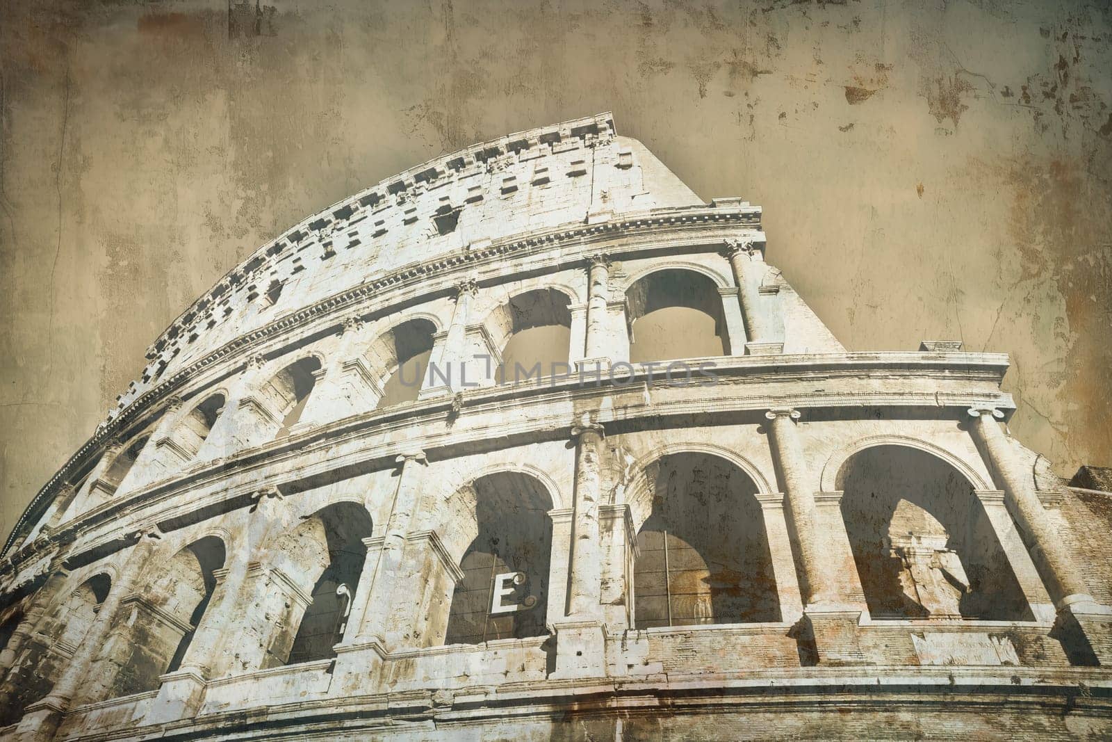 Rome old postcard, Colosseum - vintage style