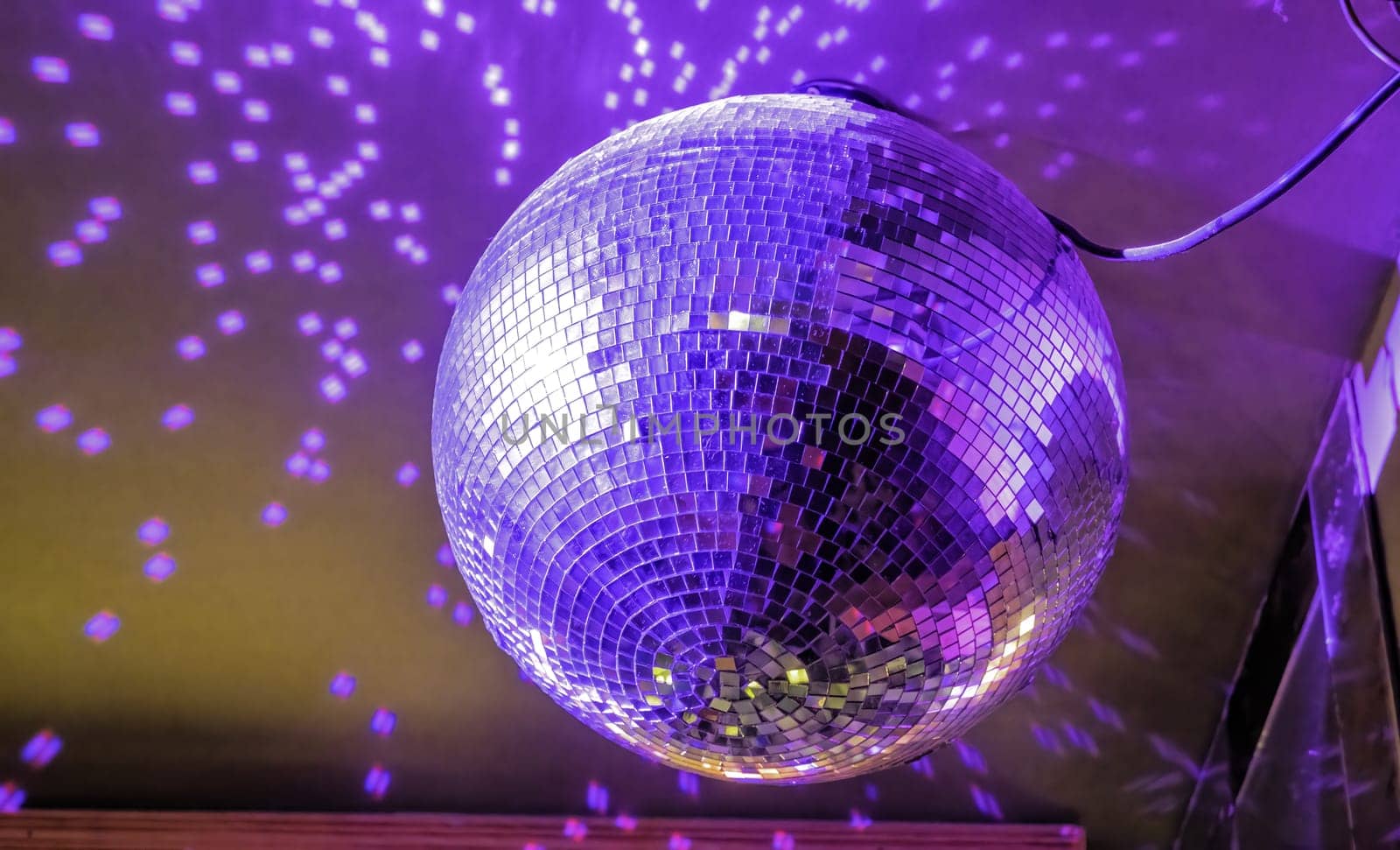 Decoration detail for a night party, colored lights