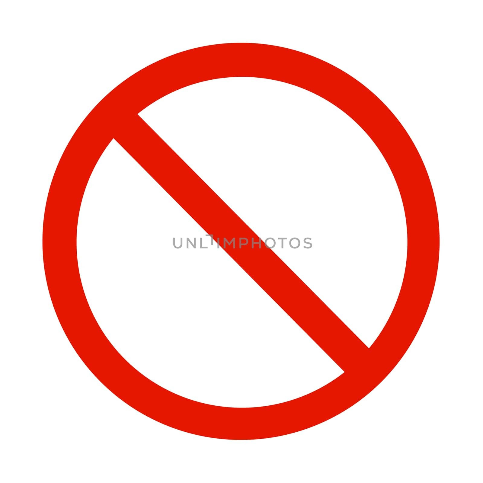 A prohibition or ban sign red circle strikethrough with clipping path to remove background