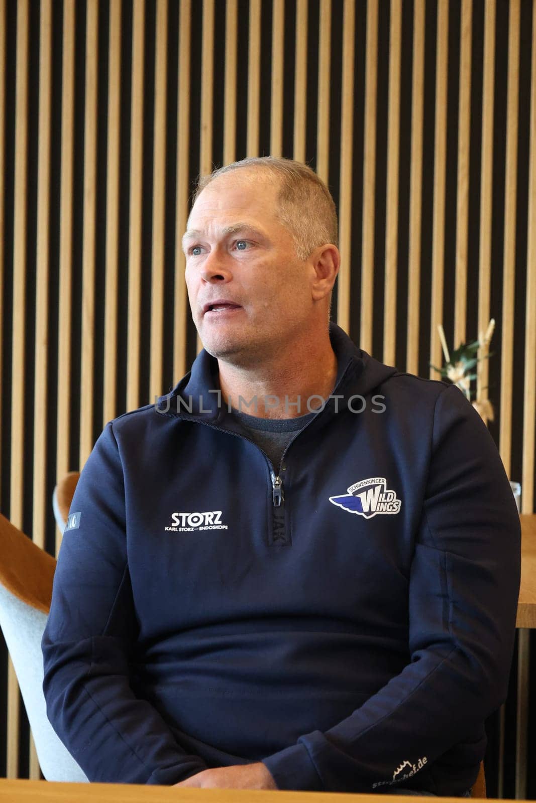 Head coach Steve Walker (SERC Wild Wings) at the  Press conference SERC WildWings season opener 24-25