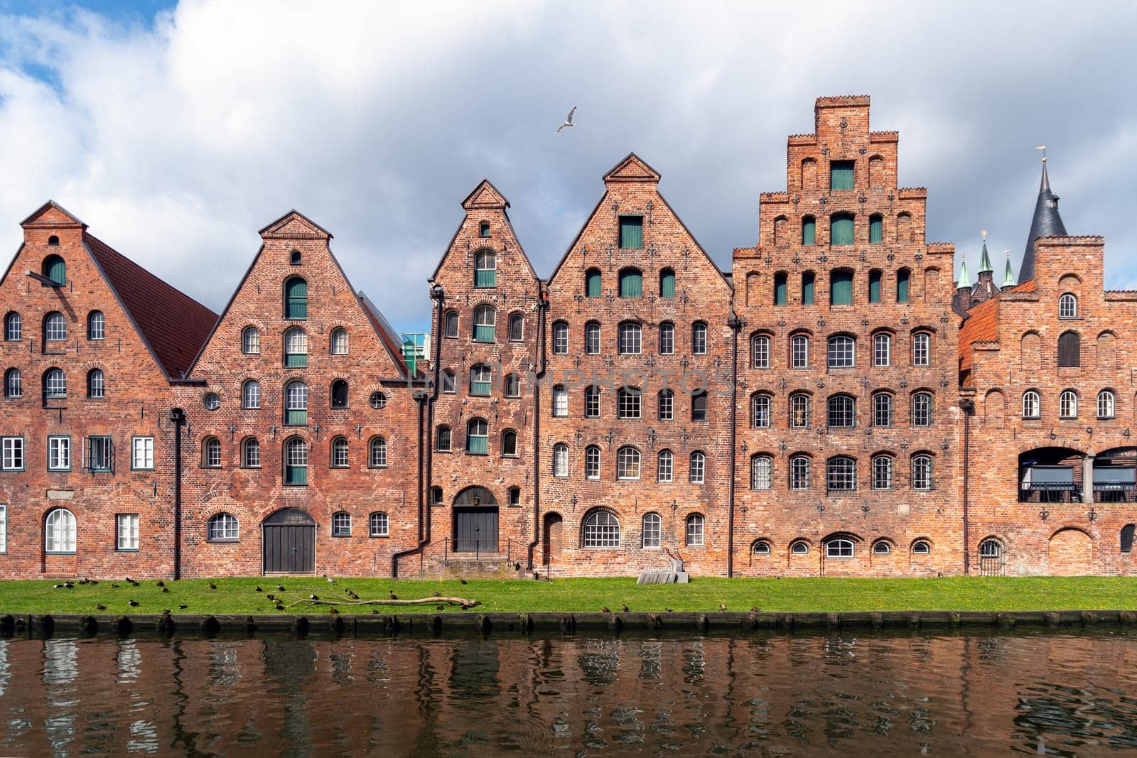 Old houses in the old town of Luebeck, Germany