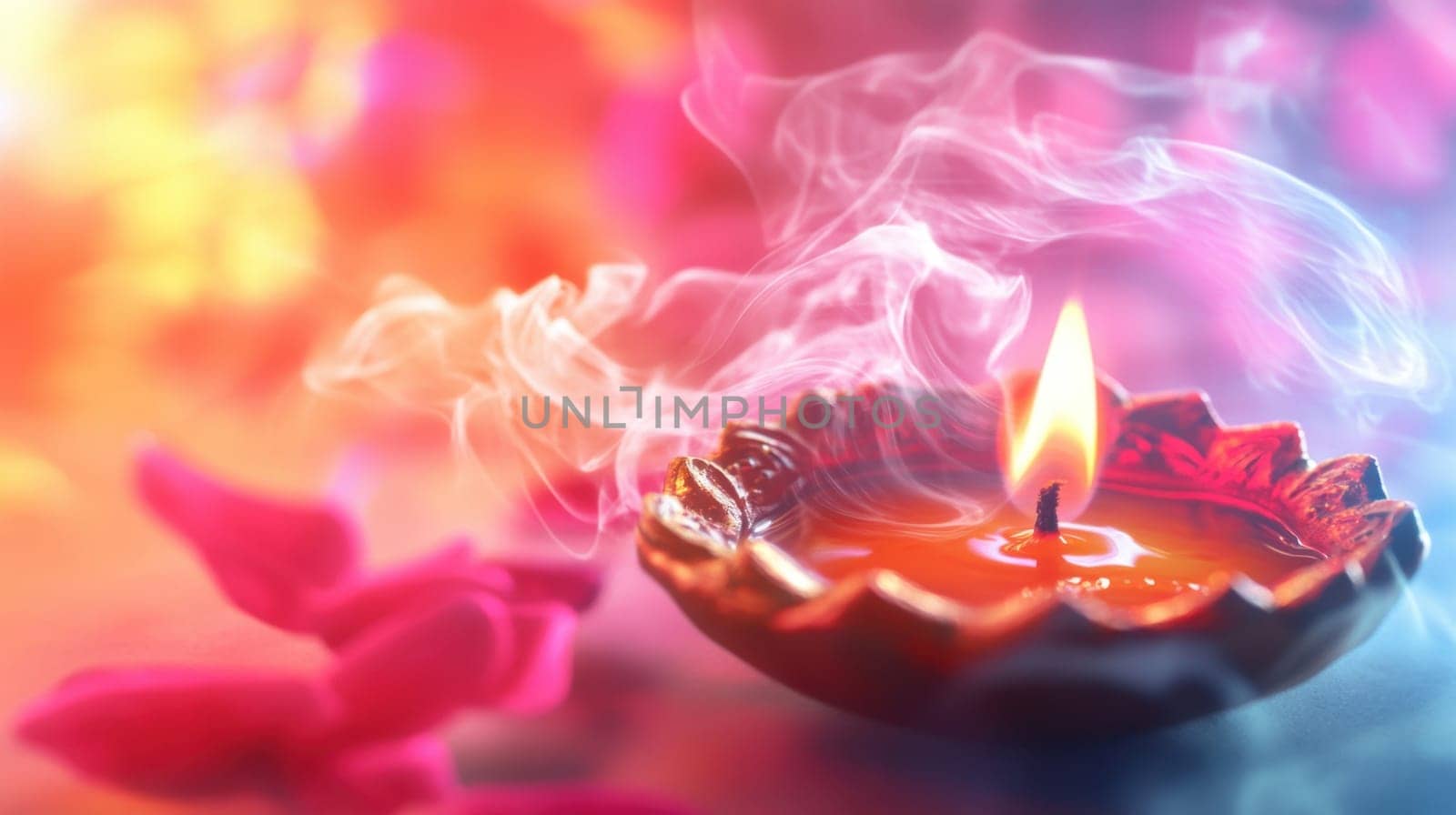 Diwali festival of lights celebration background. Concept of hope, prosperity and new beginnings.