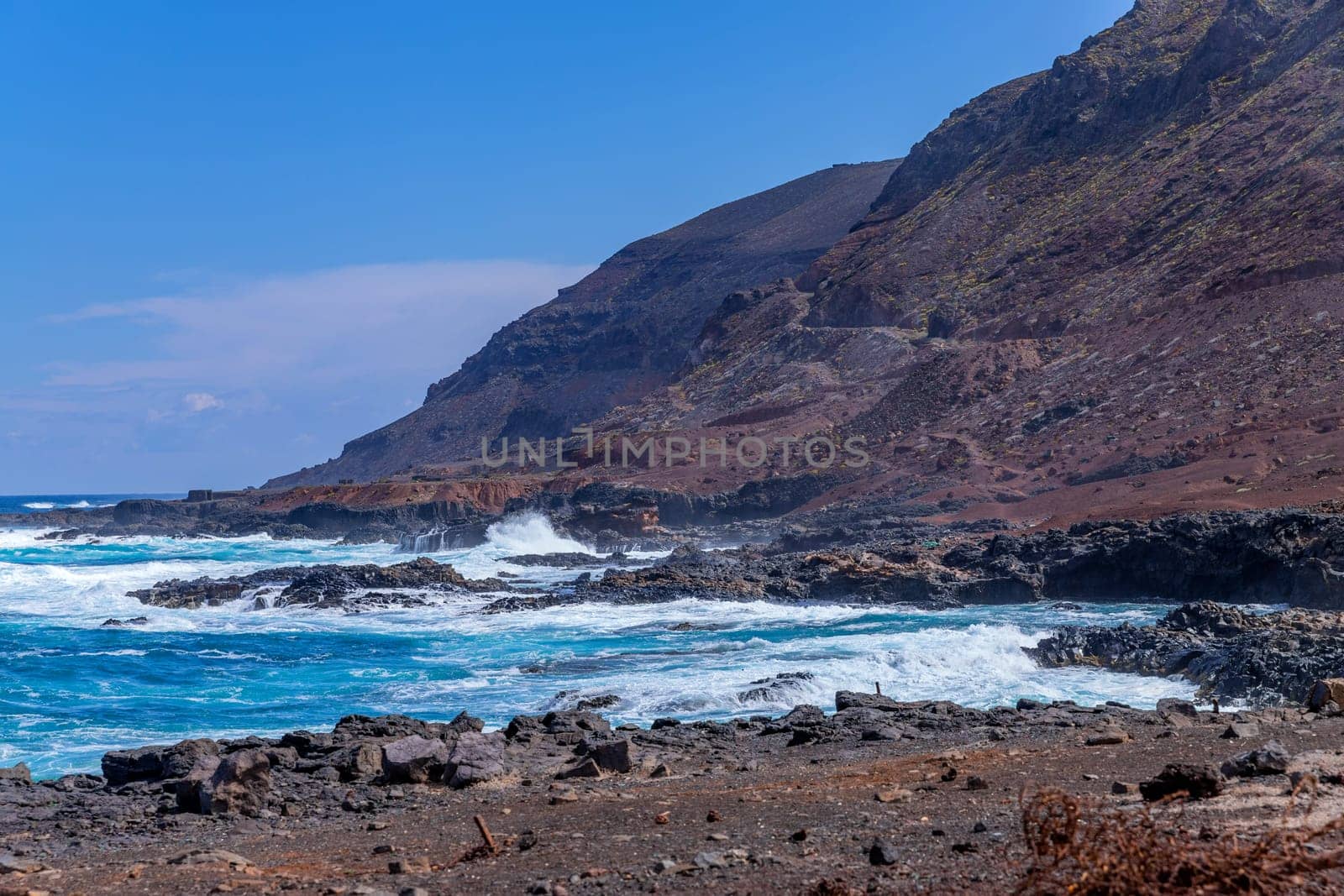 El Confital beach on the edge of Las Palmas, La Isleta peninsula. Gran Canaria, Spain