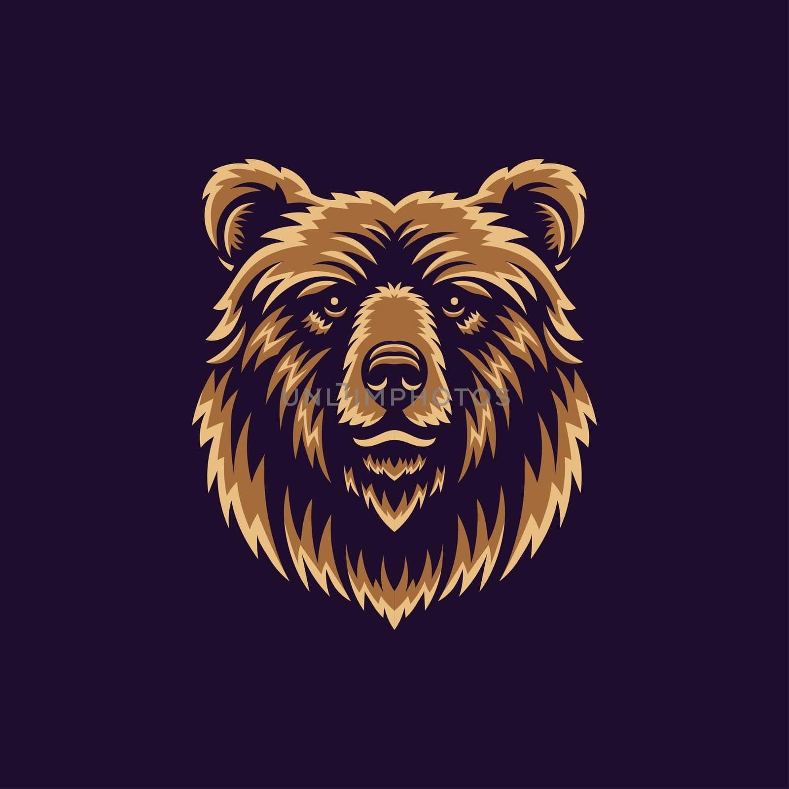 vector illustration of abstract grizzly bear head symbol