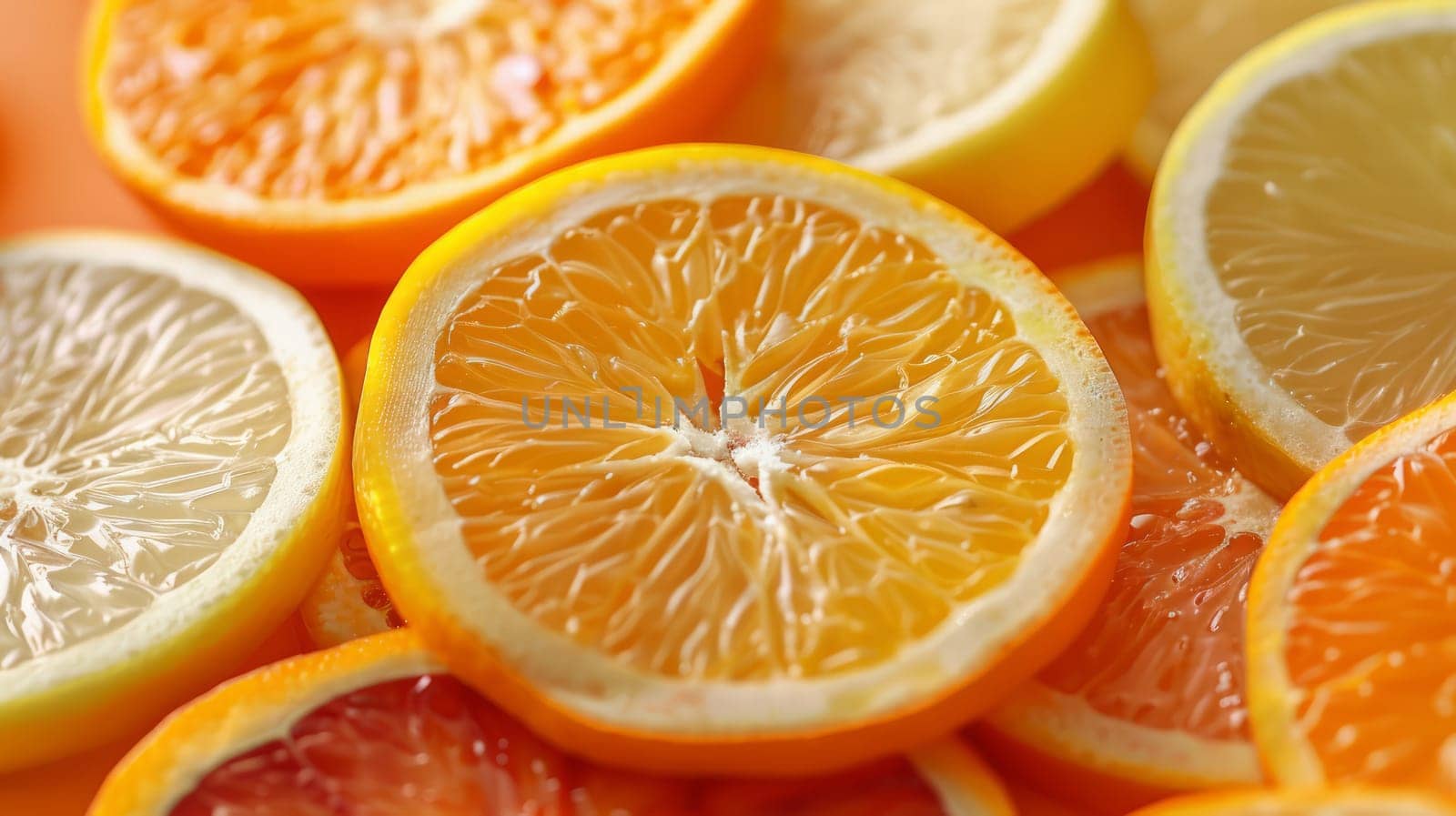 A close up of slices of sliced oranges and lemons