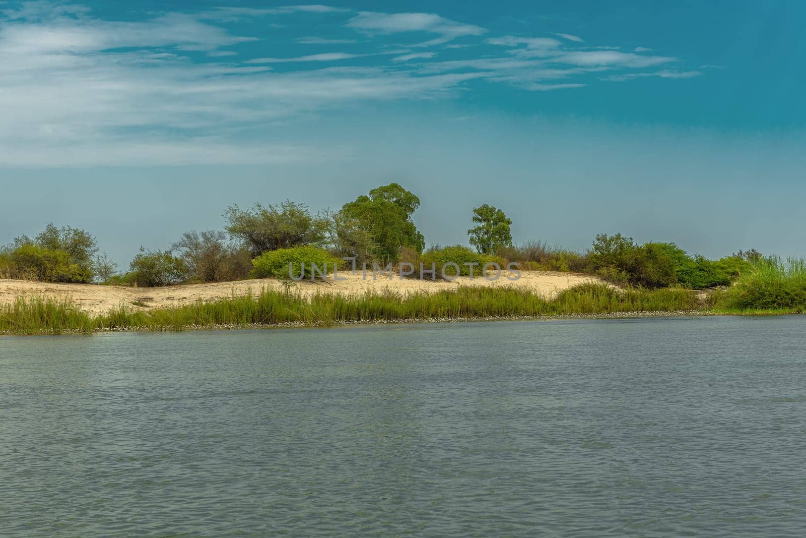 Sand dune landscape on the banks of the Zambezi River, Botswana