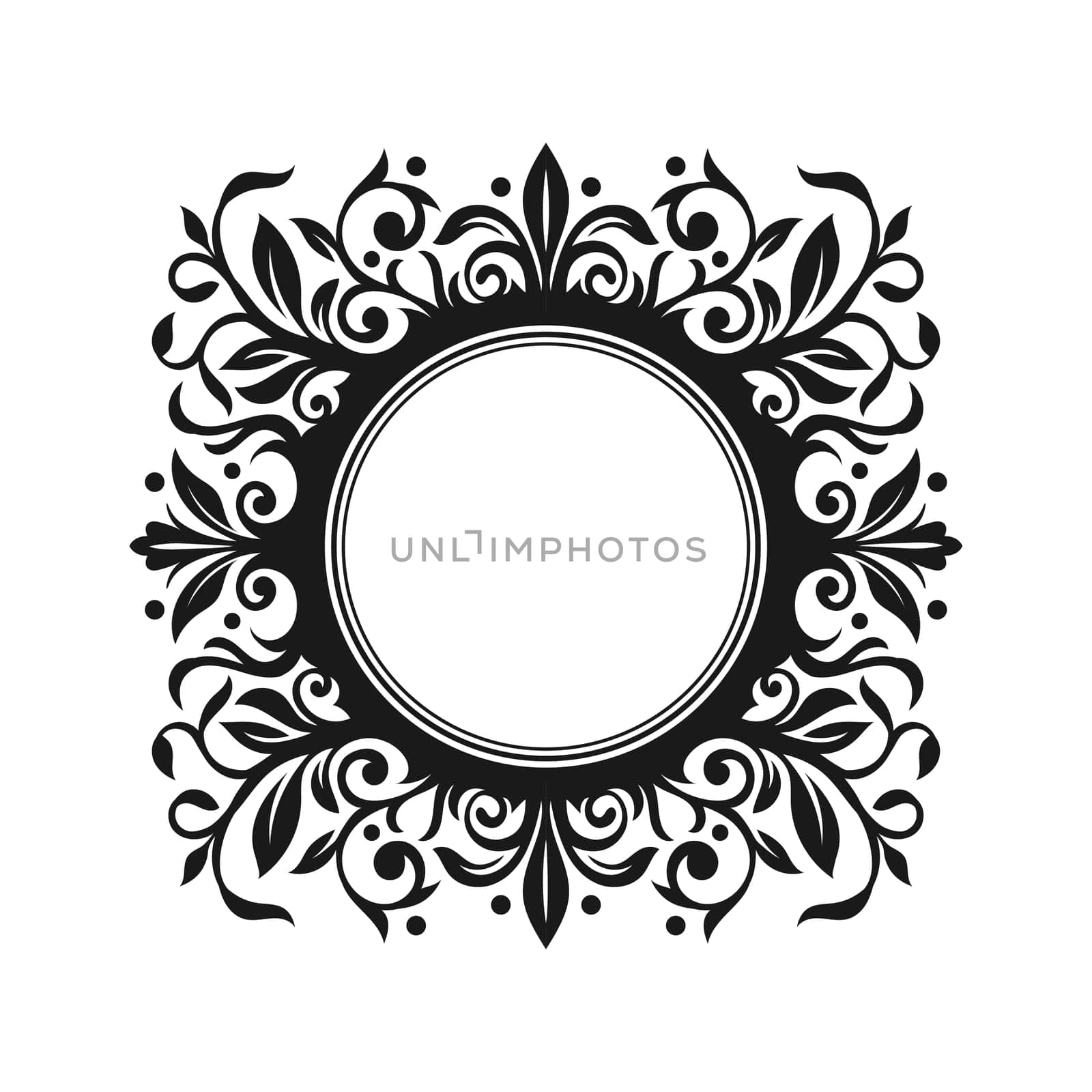 Decorative line art frames for design template. Elegant element for design in Eastern style