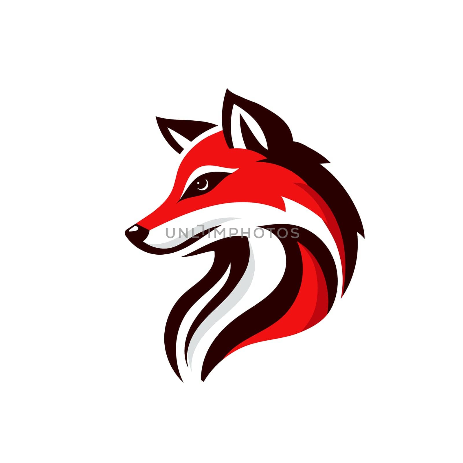 creative fox head mascot symbol vector illustration