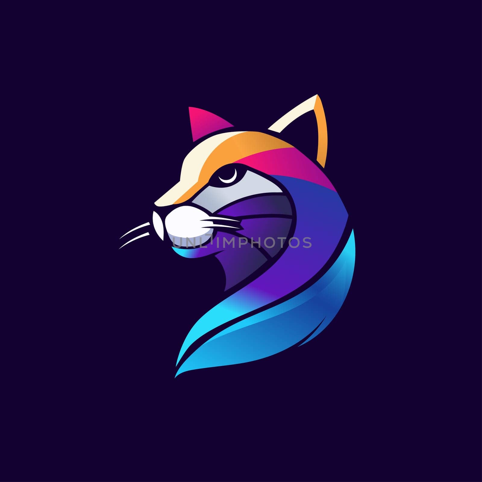 colorful puma head design vector illustration