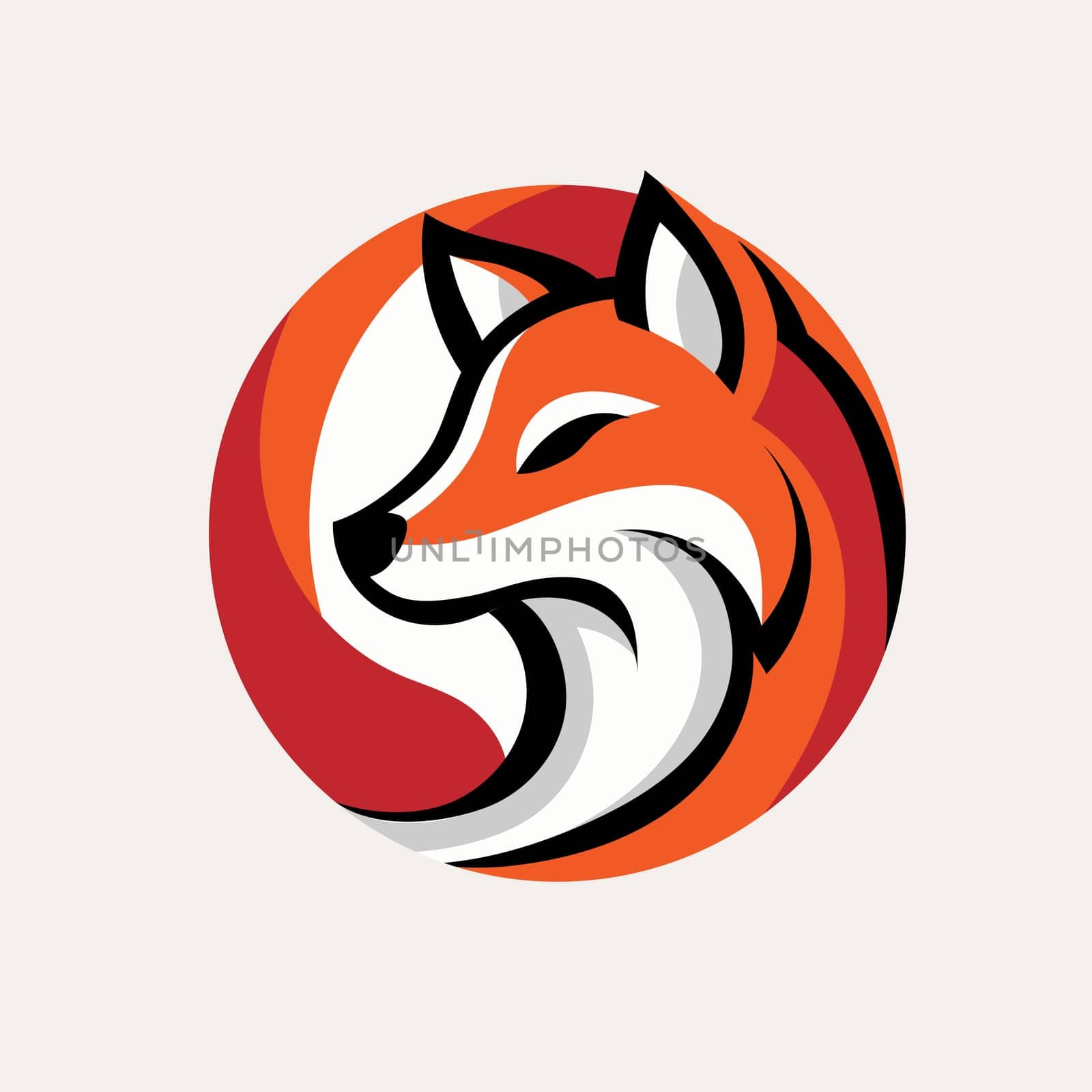 creative colorful fox head symbol on white background vector illustration
