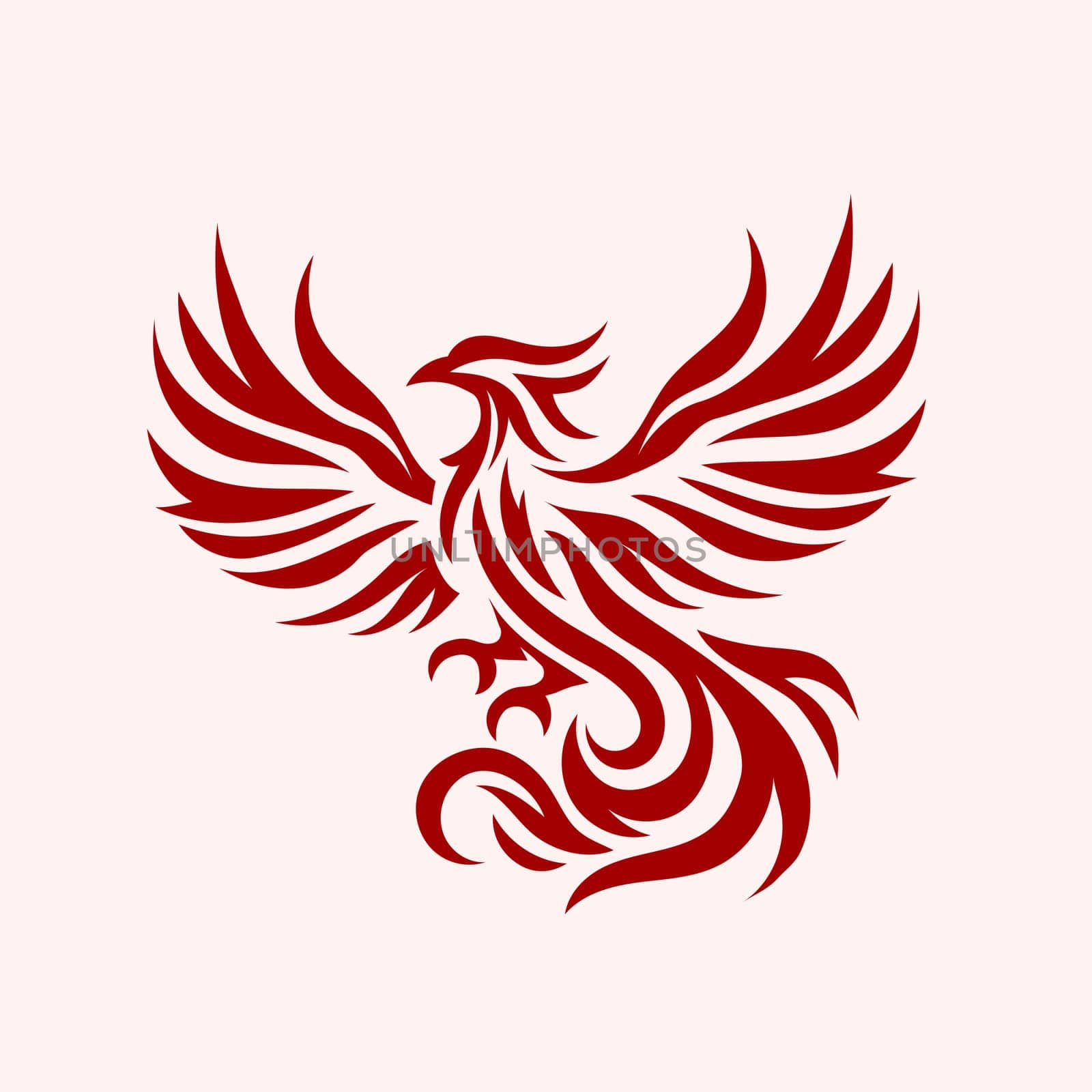 Phoenix bird with wing spreading vector illustration