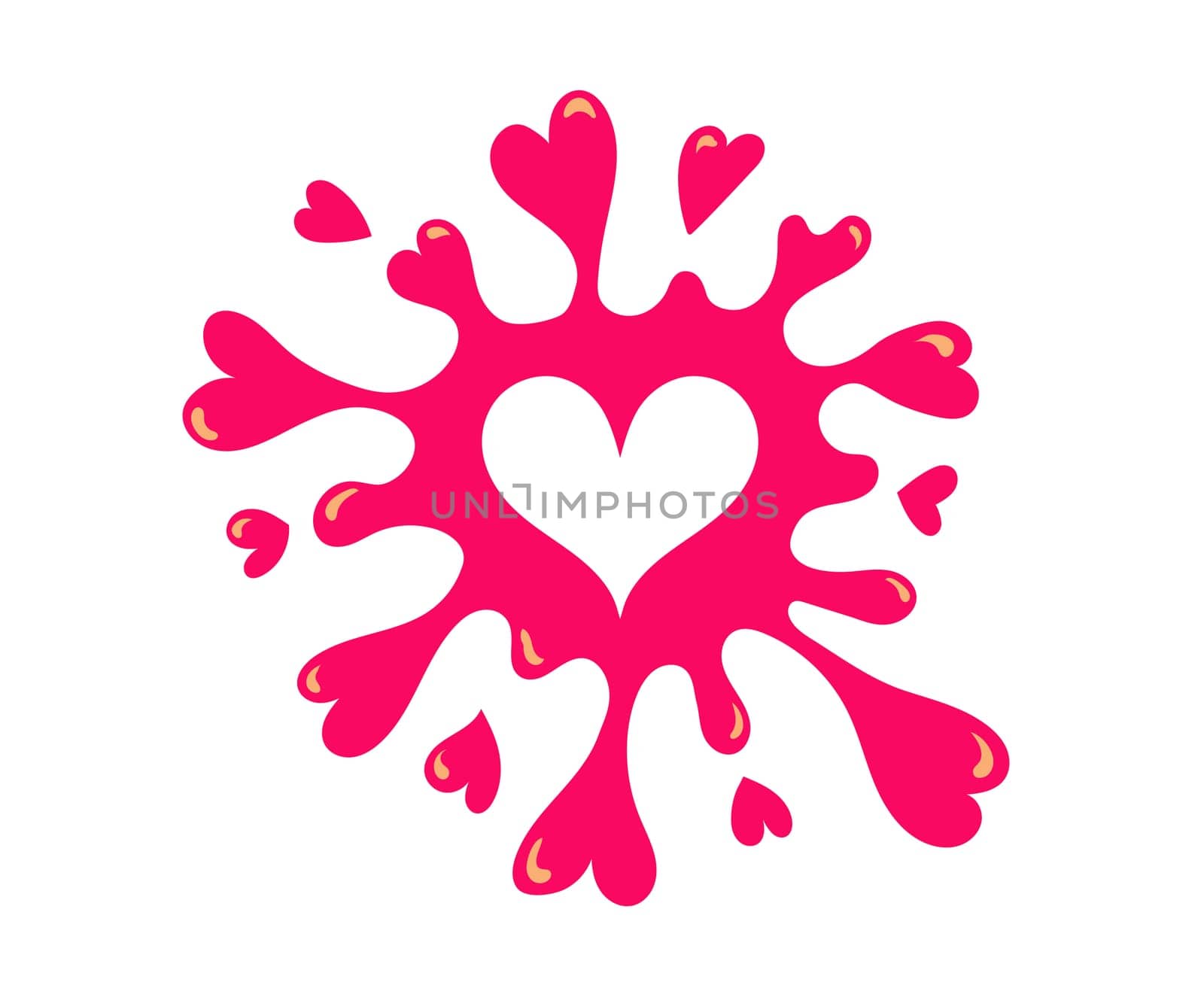 abstract spread love isolated on white background.