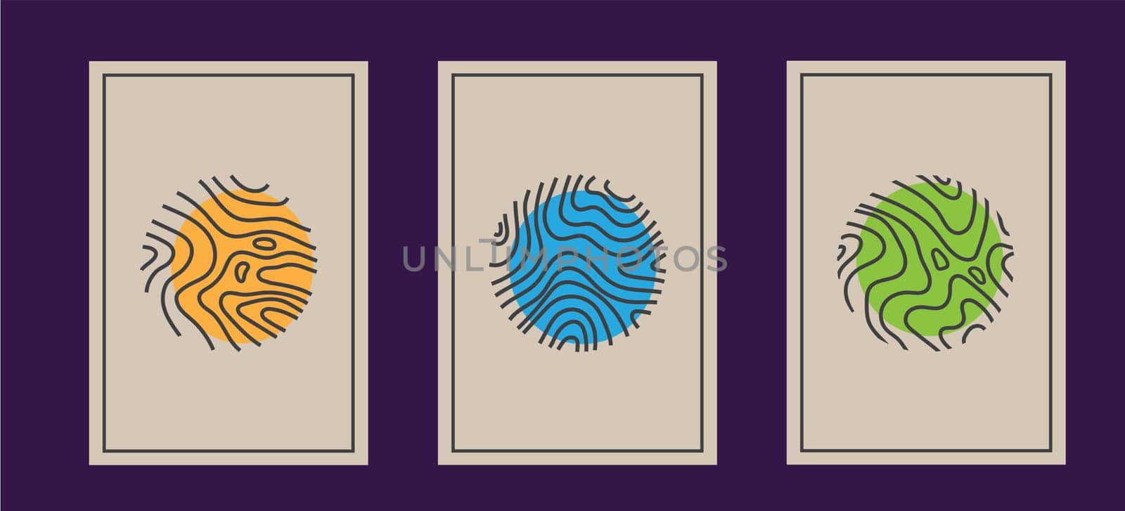 Topographic map. Geographic mountain relief with background color, minimalist wall art poster Abstract lines background. Contour maps. Vector illustration.