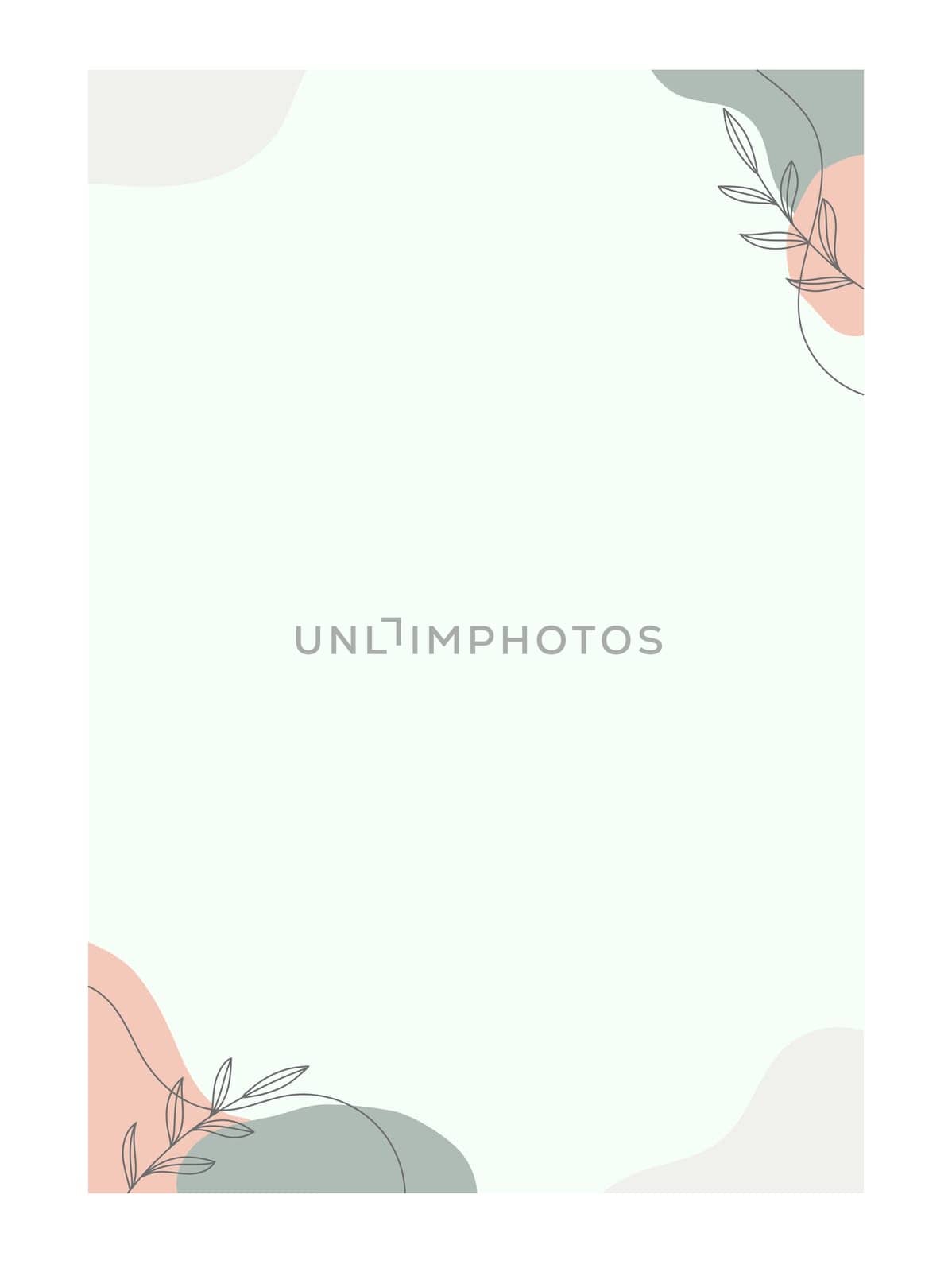 Creative background Abstract modern geometric with floral for planner, notebook. Trendy sheet design. Empty printable poster page with customized copy space