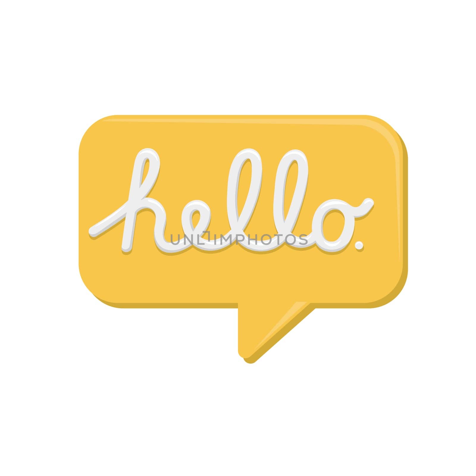 Hello lettering with speech bubble.Vector