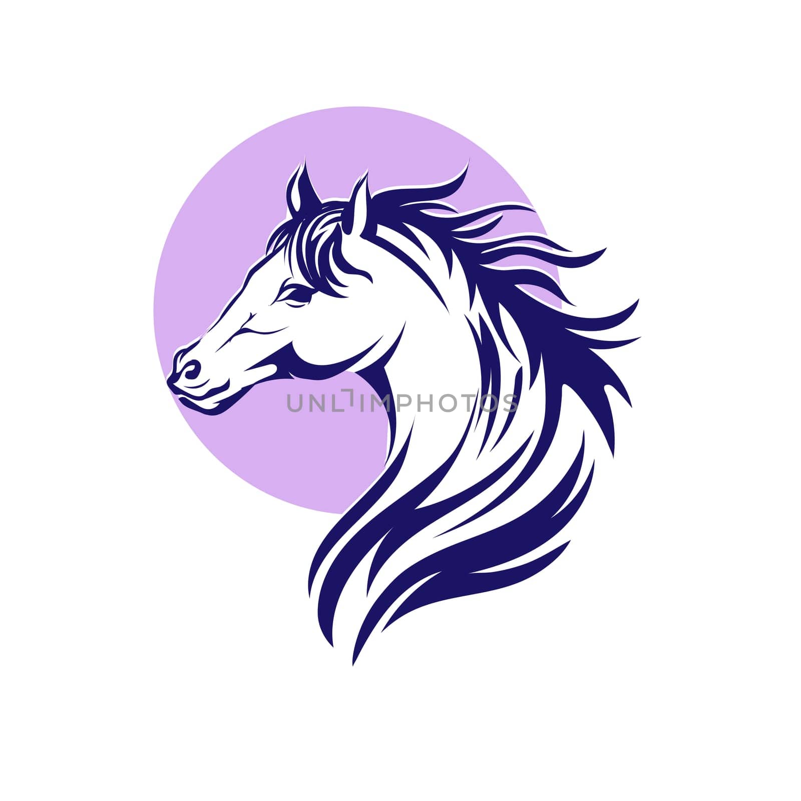 Beautiful Horse Head Silhouette vector illustration