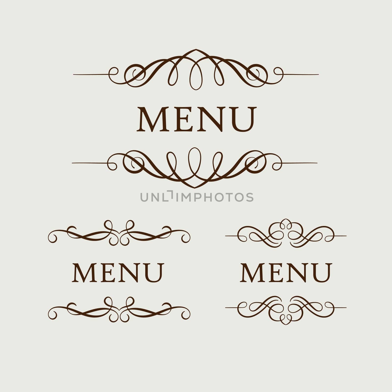 Hand drawn calligraphic flourish dividers. Decorative scroll divider for wedding invite card design, vintage ornate borders and filigree flourishes graphics vector set