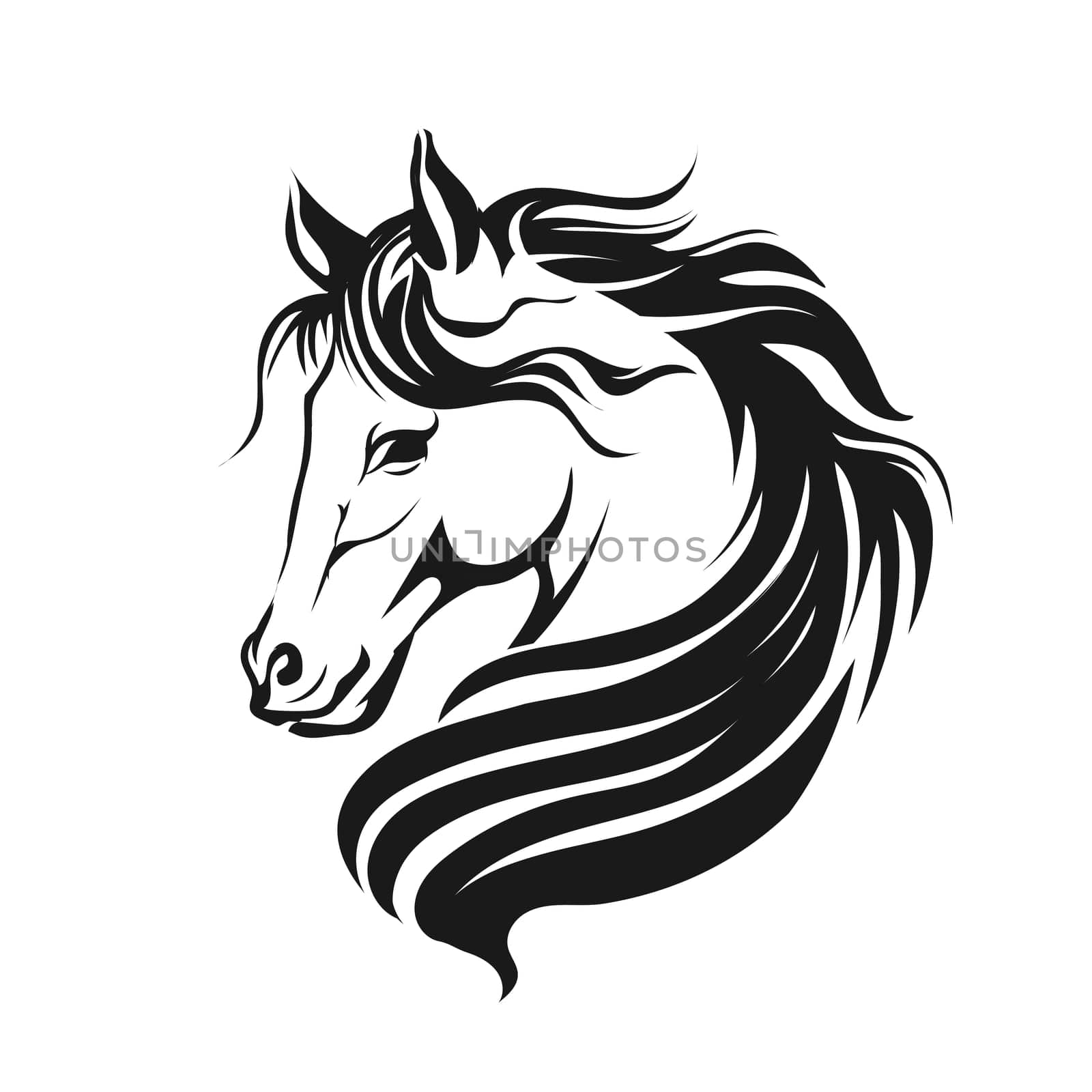 Beautiful Horse Head Silhouette vector illustration