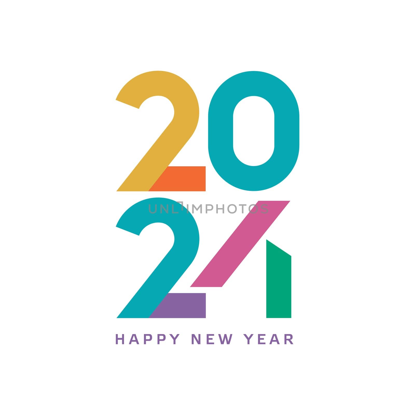 2024 Happy New Year text design modern color . 2024 number design template. Vector illustration.