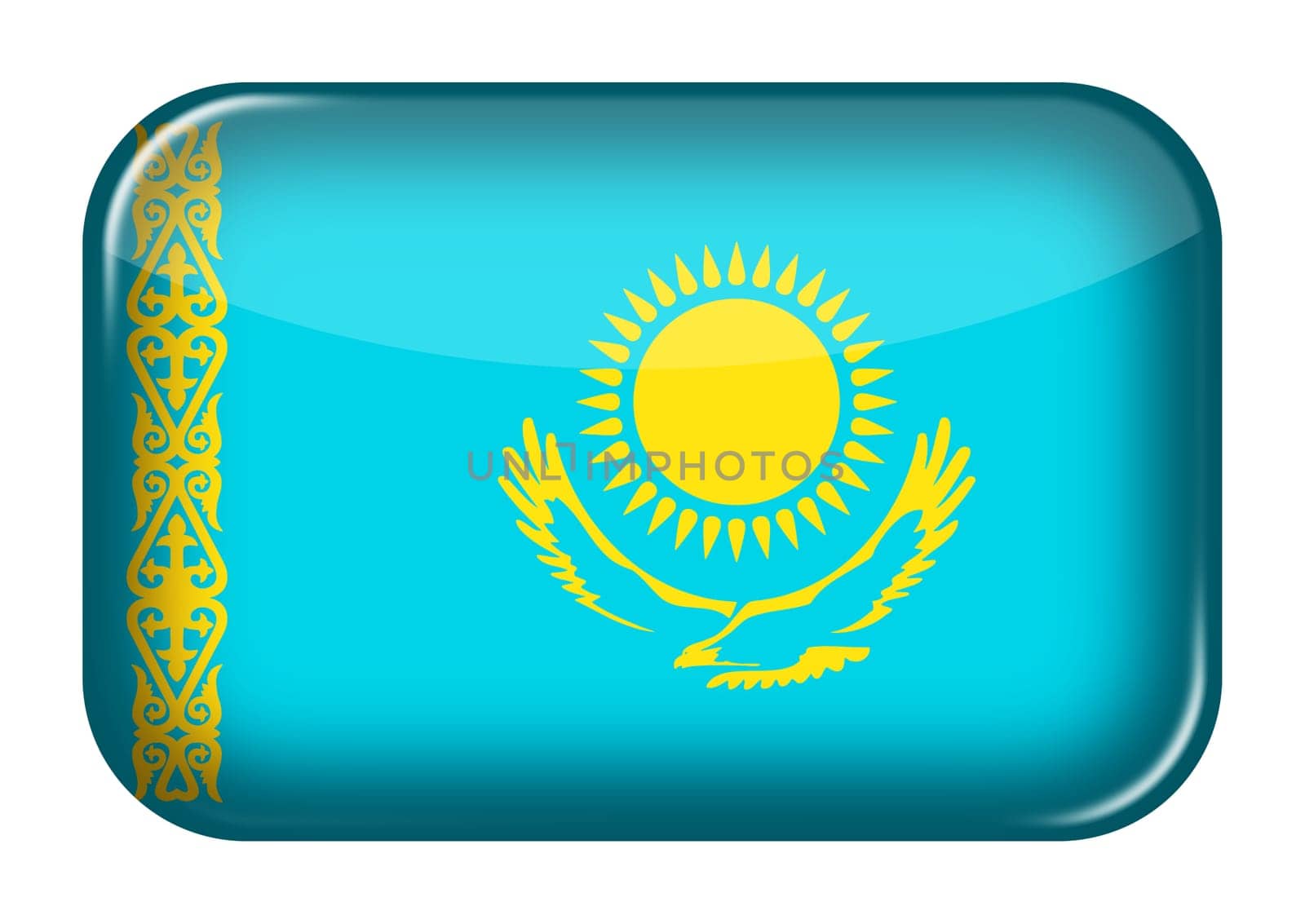 A Kazakhstan web icon rectangle button with clipping path