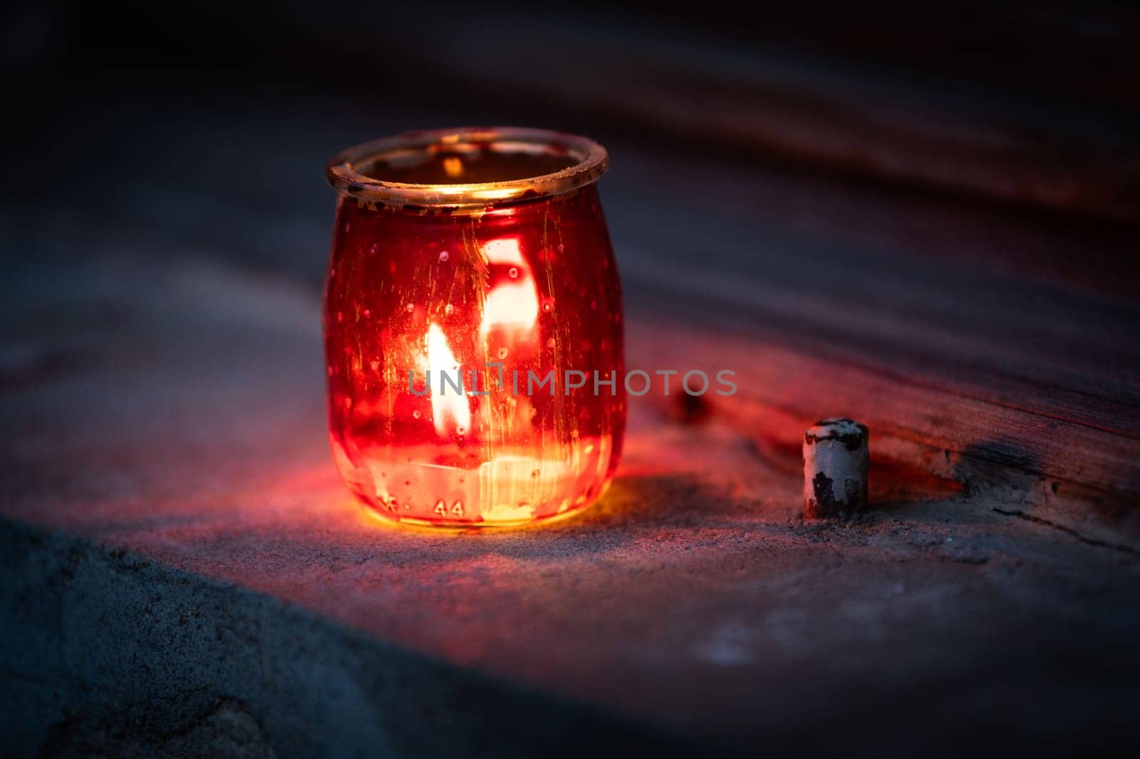 candle on the window  in the night for light celebration
