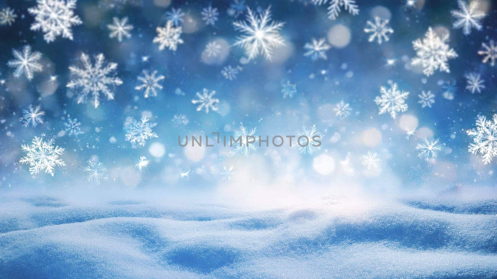 Winter background with snowflakes. Christmas and New Year concept. AI generated