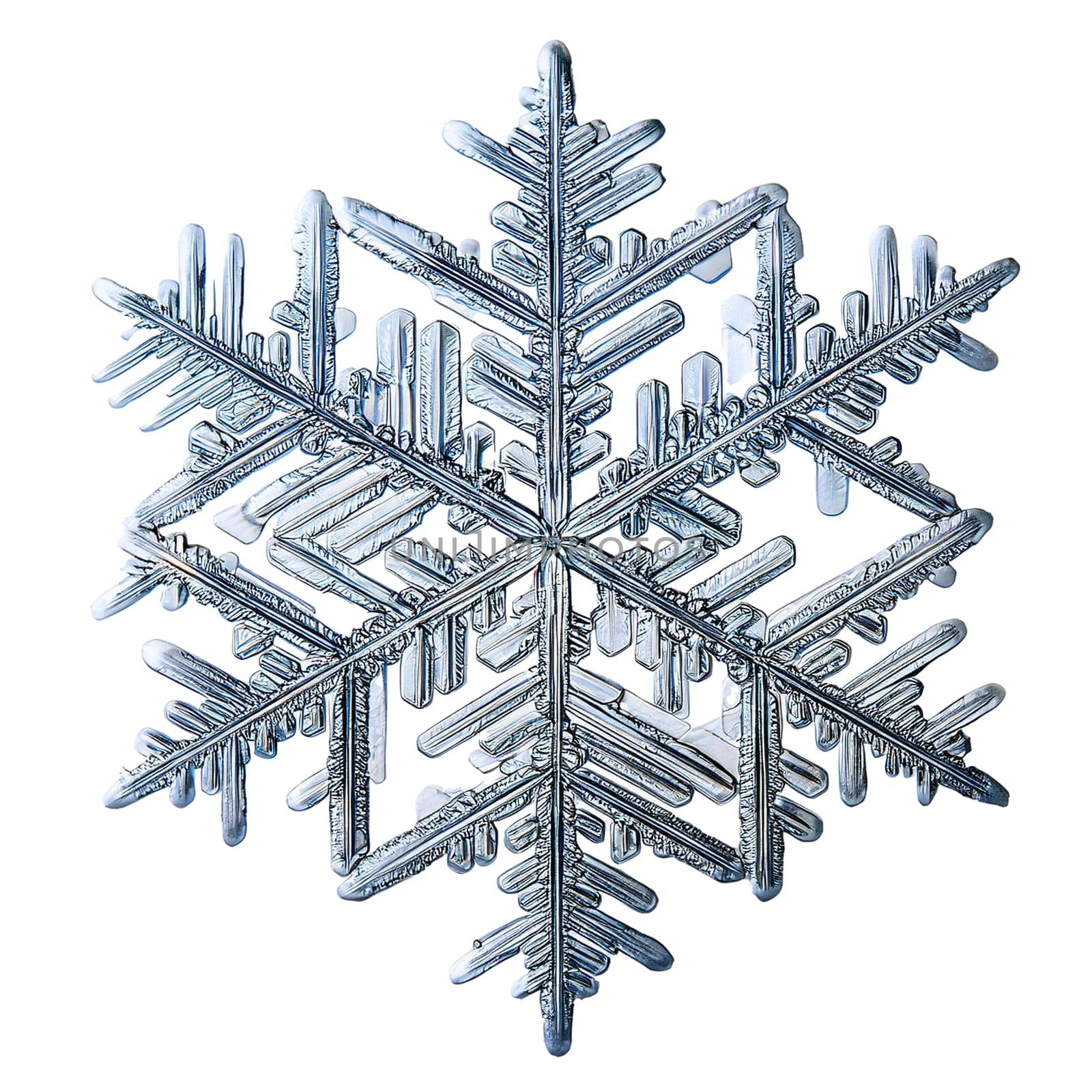 Snowflake isolated on transparent background. AI generated