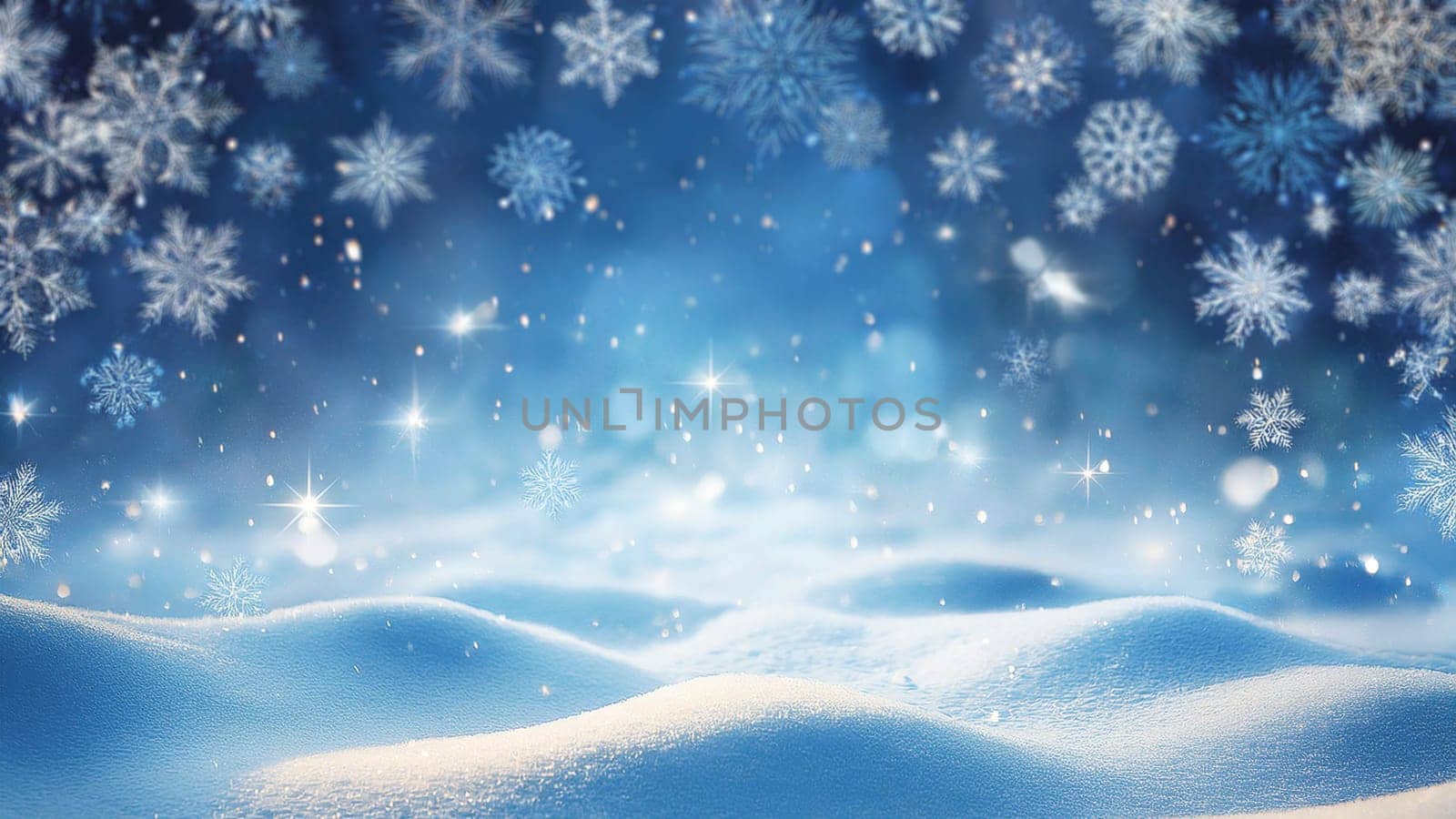 Winter background with snowflakes. Christmas and New Year concept. AI generated