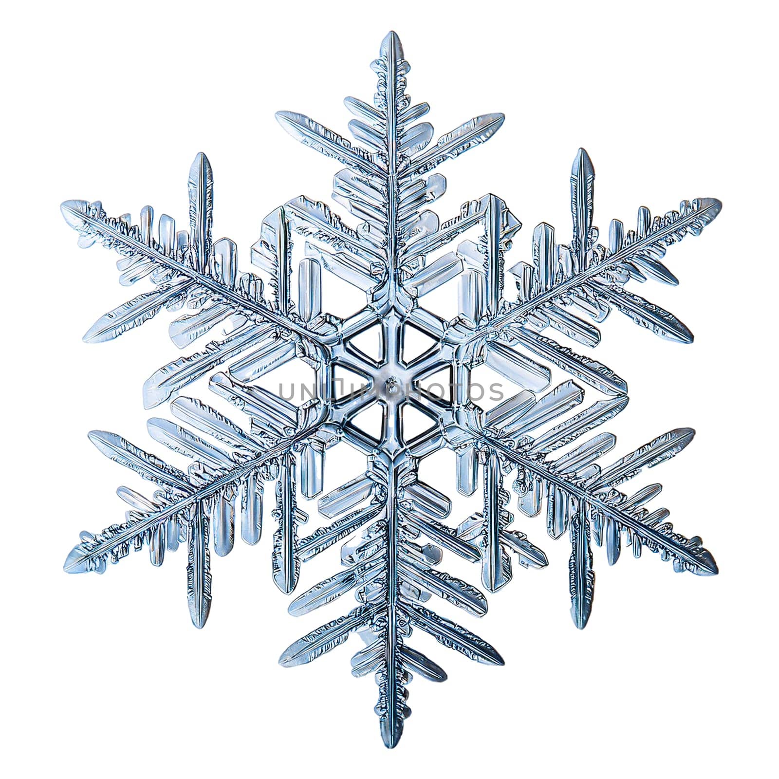 Snowflake isolated on transparent background. AI generated