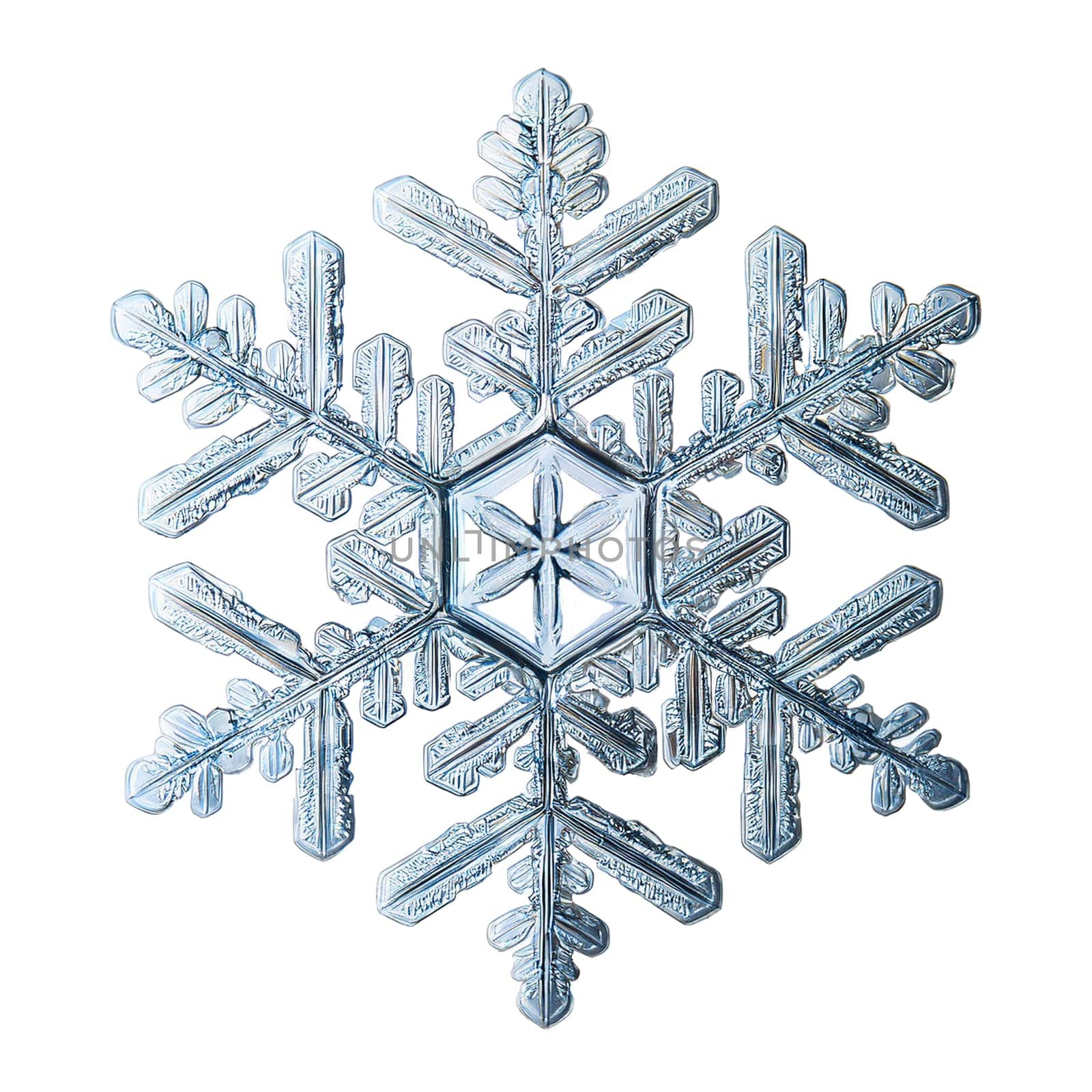 Snowflake isolated on transparent background. AI generated