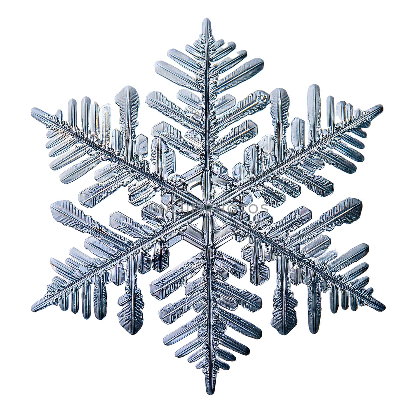 Snowflake isolated on transparent background. AI generated