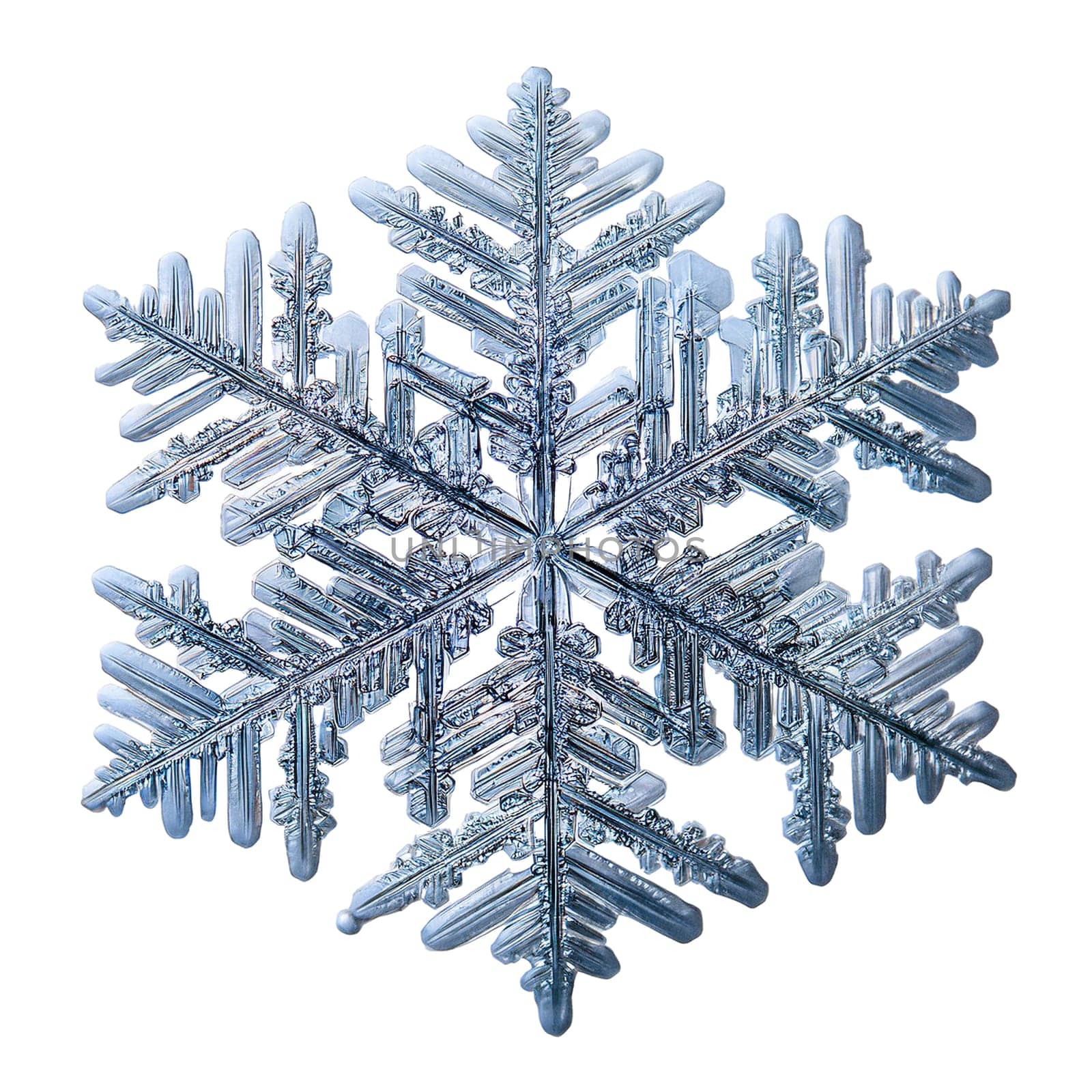 Snowflake isolated on transparent background. AI generated