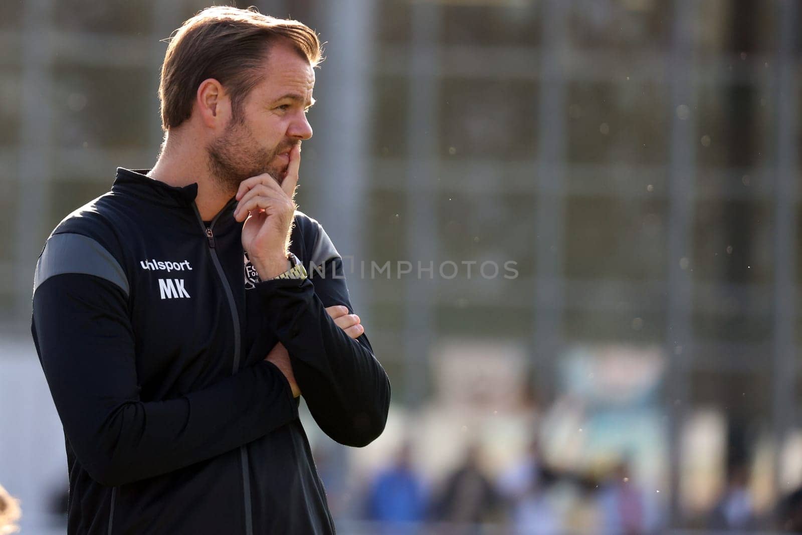 Thoughtful: Mario Klotz (FC 08 Villingen head coach) at the SBFV Cup round of 16 23/24: VfR Hausen- - FC 08 Villingen