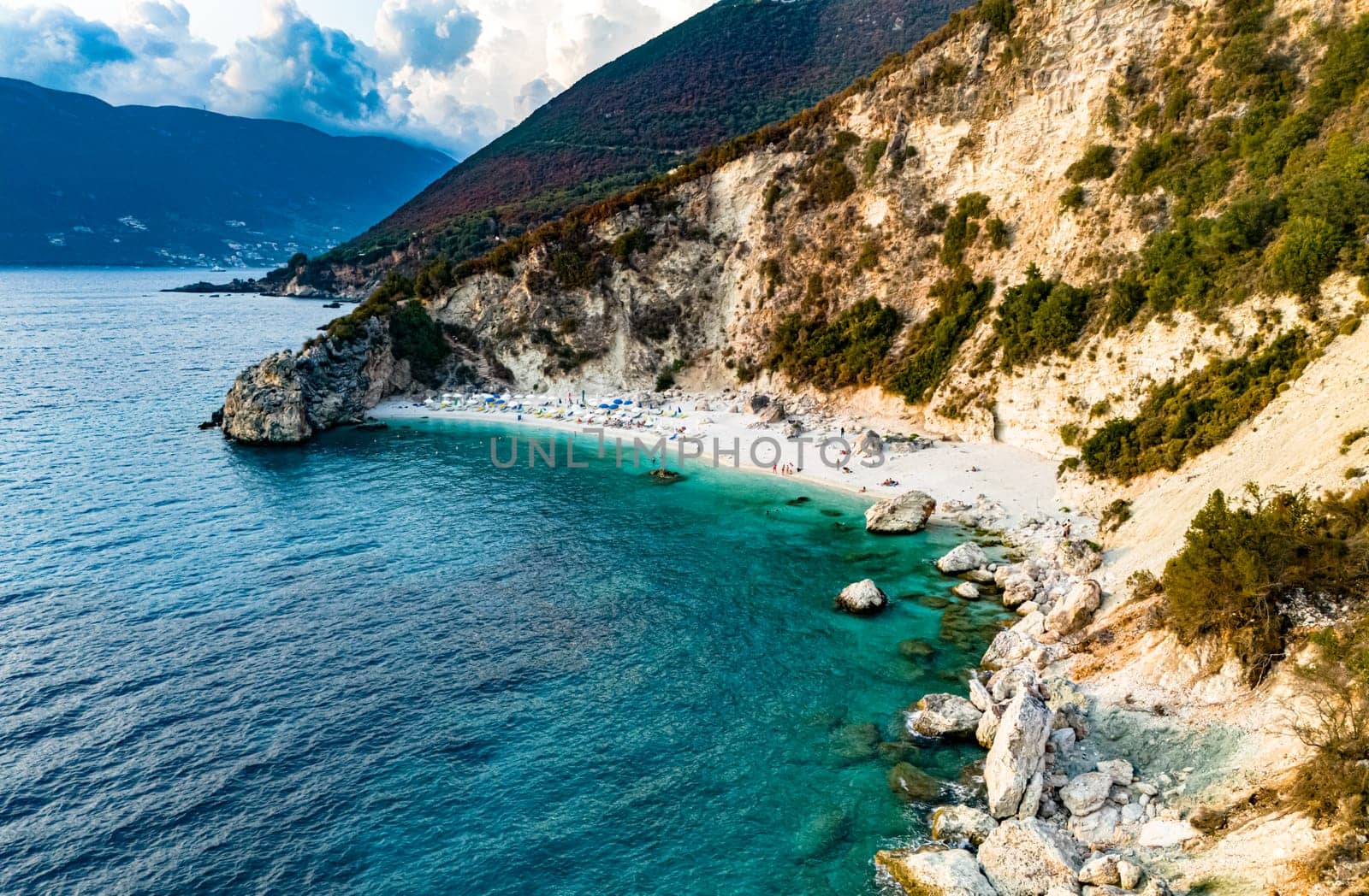 Agiofili Beach, on the coast of Lefkada, in the Ionian Islands of Greece