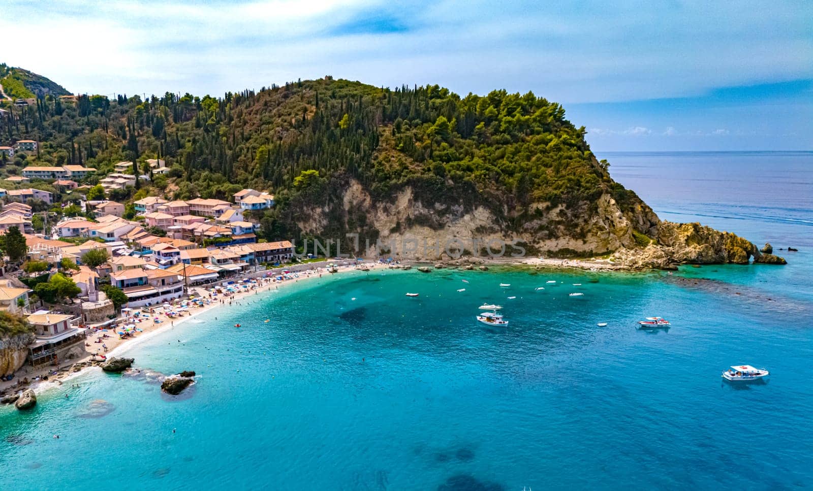 Agios Nikitas Beach, on the coast of Lefkada, in the Ionian Islands of Greece