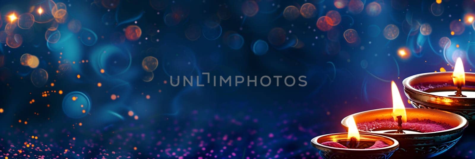 Diwali, indian holiday, Hindu festival of lights, religious celebration at the month of Ashvin, candle light and bokeh